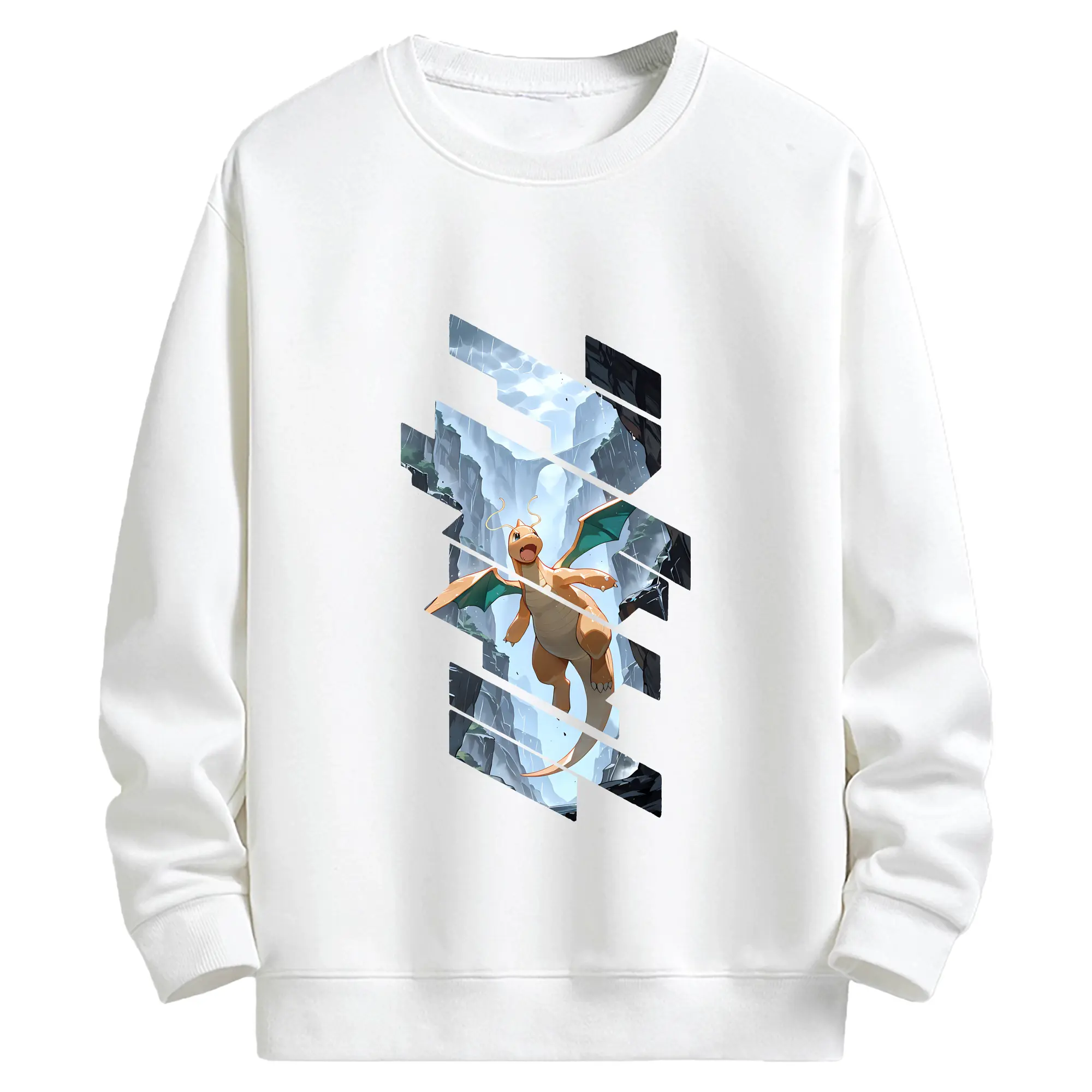 ポケモン グッズ,カイリュー - キッズ クルーネックスウェットシャツ ・ フロントプリント ・ 綿80％ ポリエステル20％ ・ 快適 通学 スポーツ 日常使い お散歩用