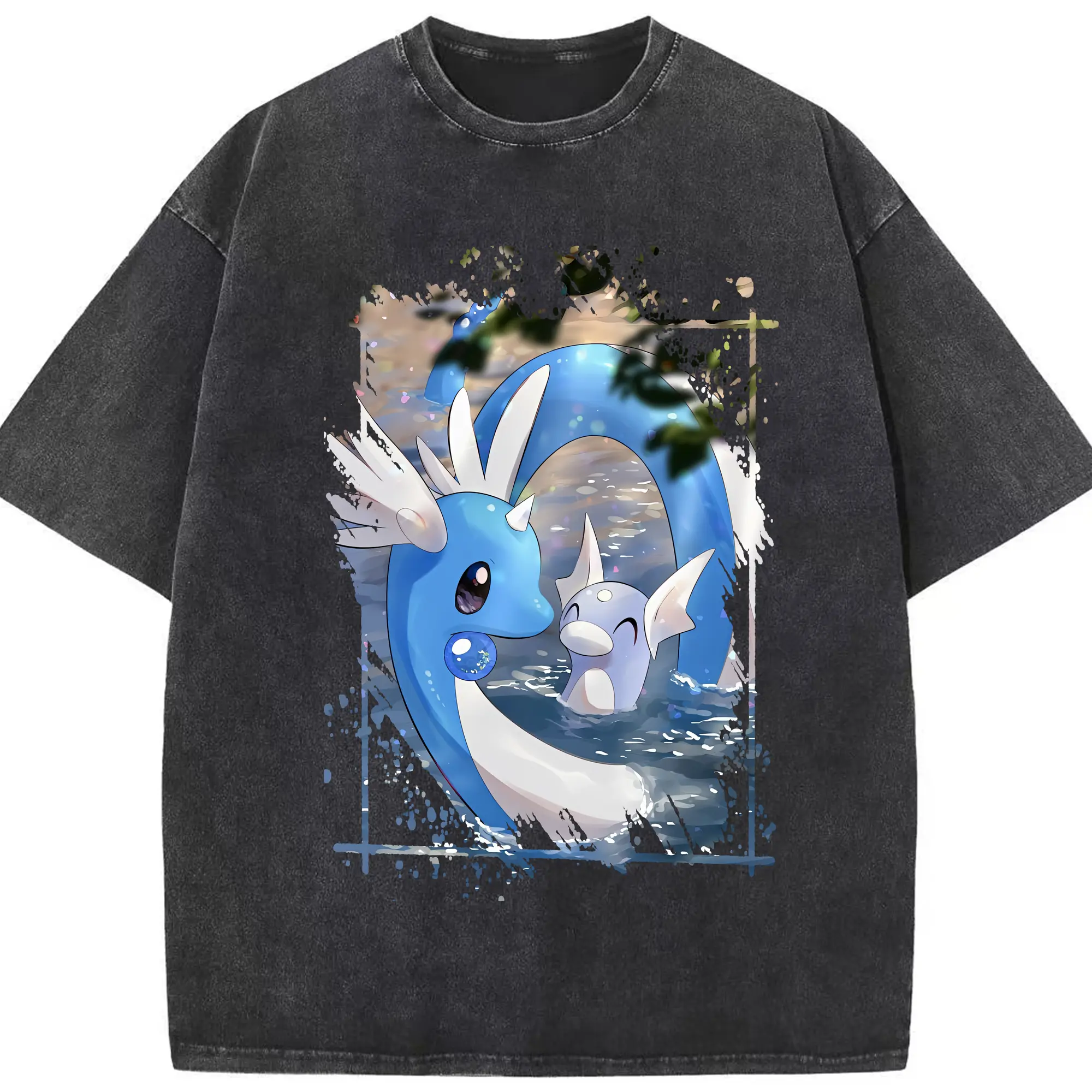 ポケモン グッズ,カイリュー - 綿100％ ヴィンテージ風 半袖Tシャツ ・ フロントプリント ・ 柔らか肌触り ・ 通気性 快適 ・ スポーツ カジュアル 外出用