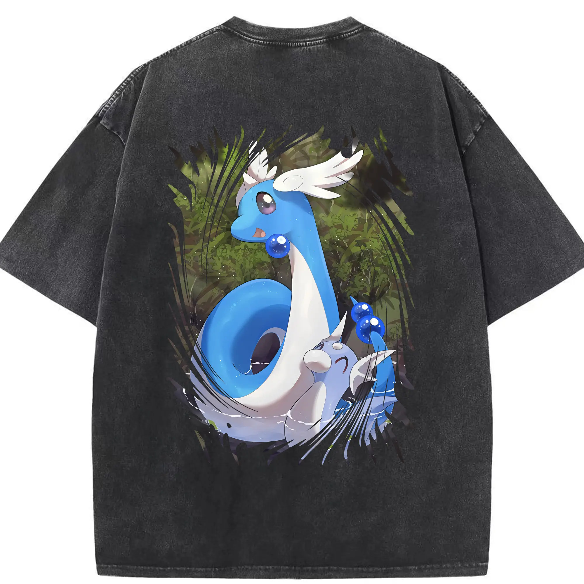 ポケモン グッズ,カイリュー - 綿100％ ヴィンテージ風 半袖Tシャツ ・ 背面プリント ・ 柔らか肌触り ・ 通気性 快適 ・ スポーツ カジュアル 外出用