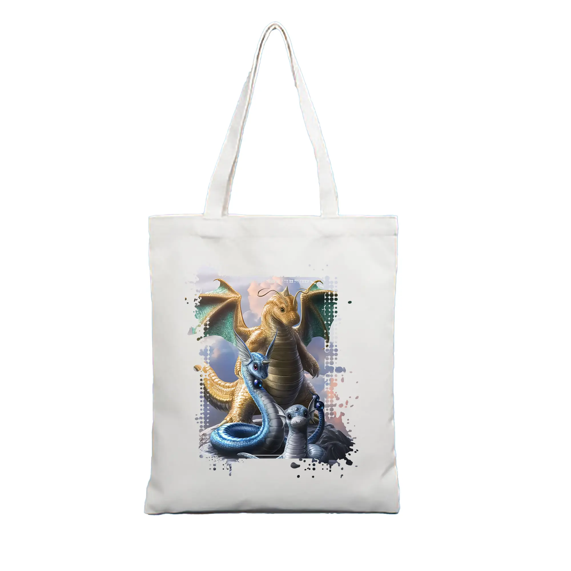 ポケモン グッズ,カイリュー - 縦型キャンバス手提げバッグ（トートバッグ） ・ キャンバス素材 ・ ショッピング用 ・ 軽量 丈夫 お手入れ簡単