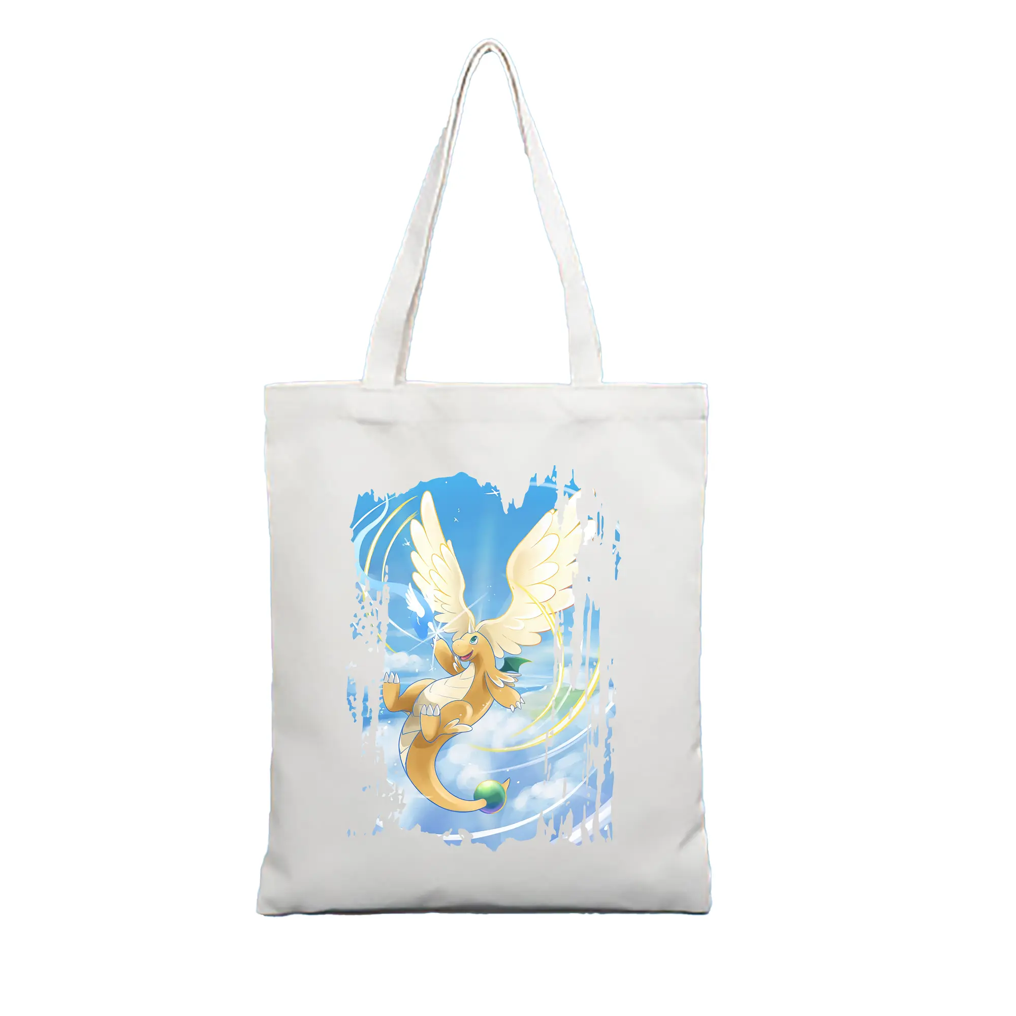 ポケモン グッズ,カイリュー - 縦型キャンバス手提げバッグ（トートバッグ） ・ キャンバス素材 ・ ショッピング用 ・ 軽量 丈夫 お手入れ簡単