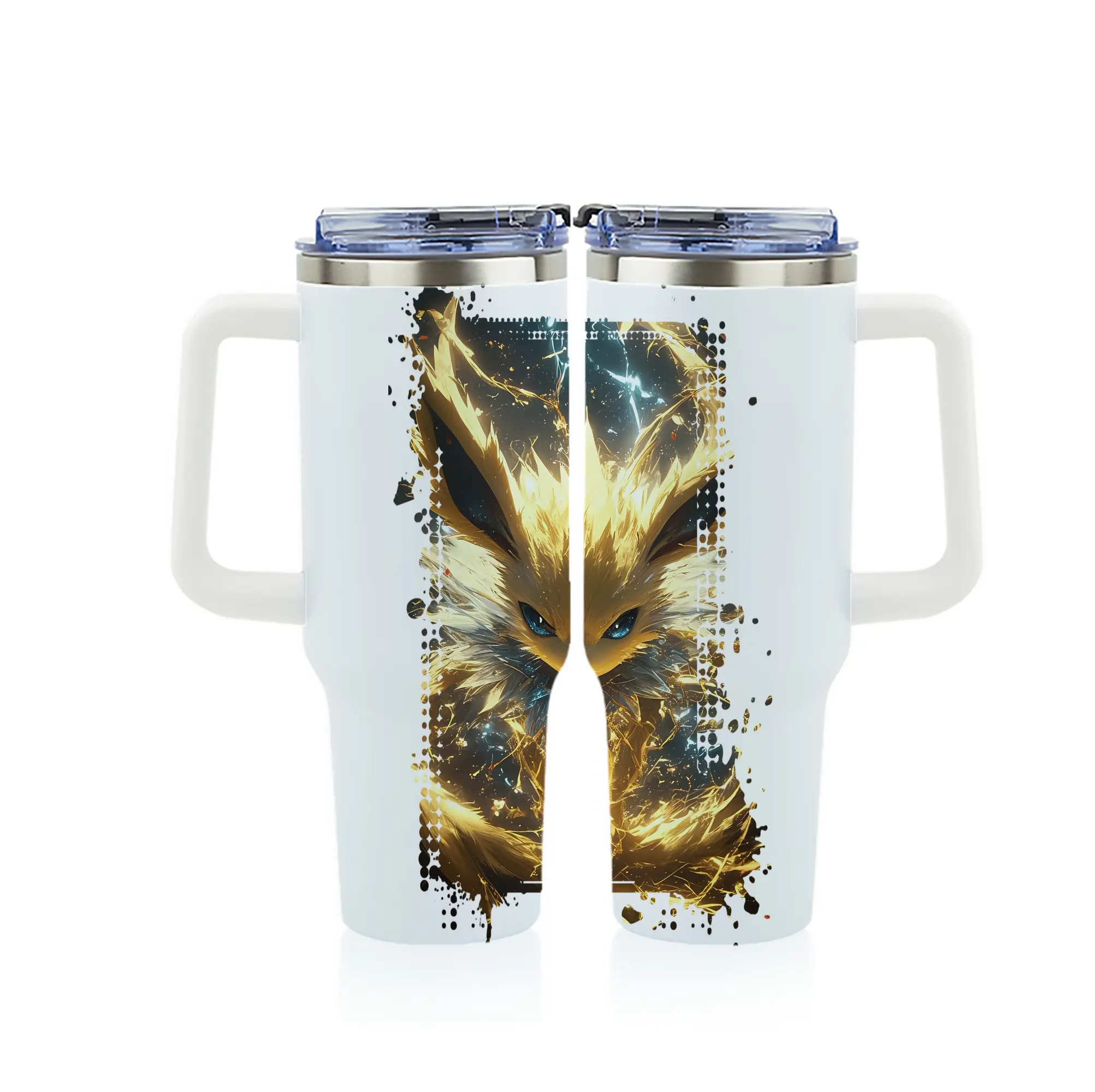 ポケモン グッズ,イーブイ - 1200mL フルプリント車用タンブラー ・ 304ステンレス 内側 ・ 201ステンレス 外側 ・ 保温 保冷 ・ 通勤 ドライブ アウトドア用