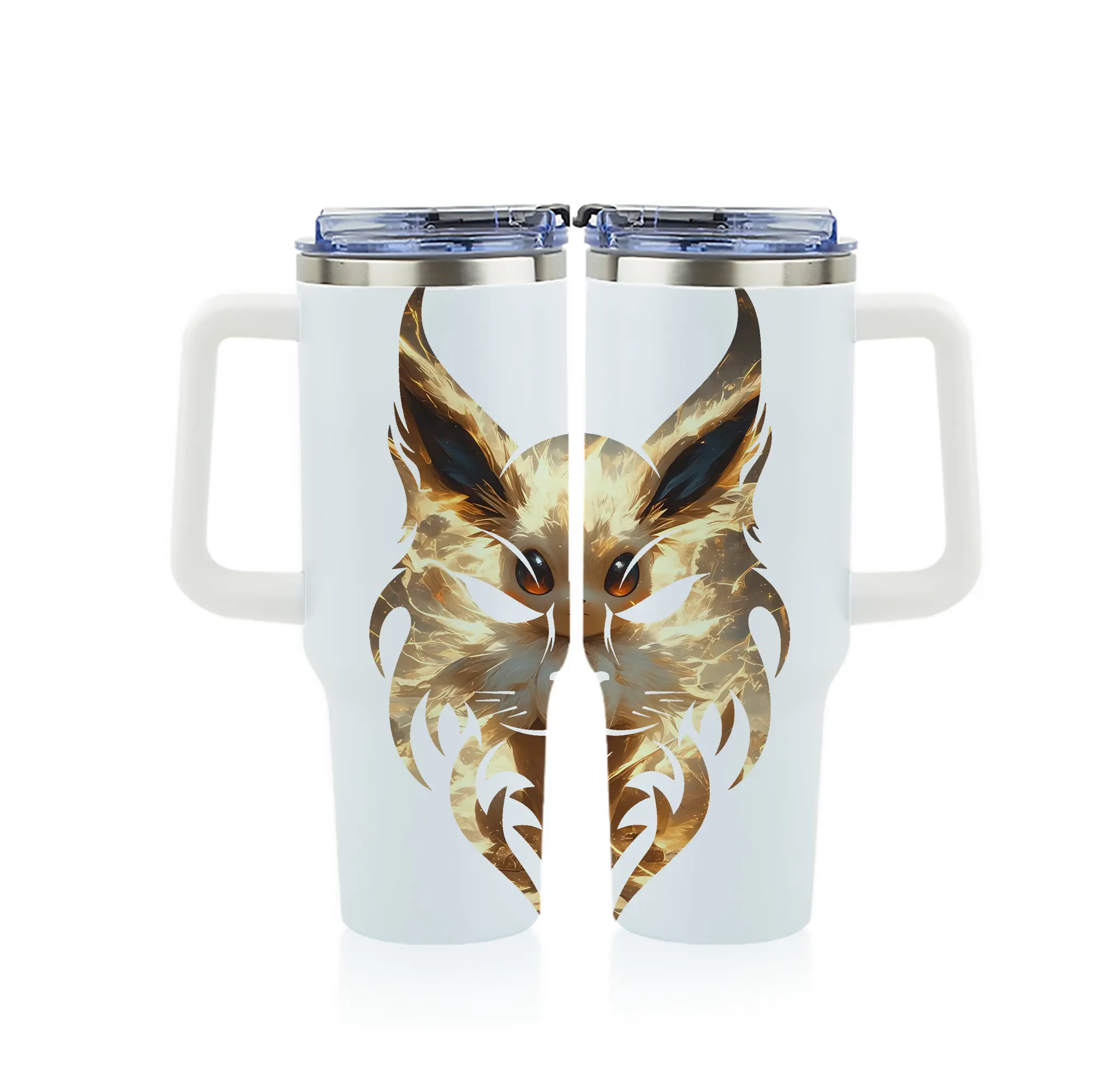 ポケモン グッズ,イーブイ - 1200mL フルプリント車用タンブラー ・ 304ステンレス 内側 ・ 201ステンレス 外側 ・ 保温 保冷 ・ 通勤 ドライブ アウトドア用