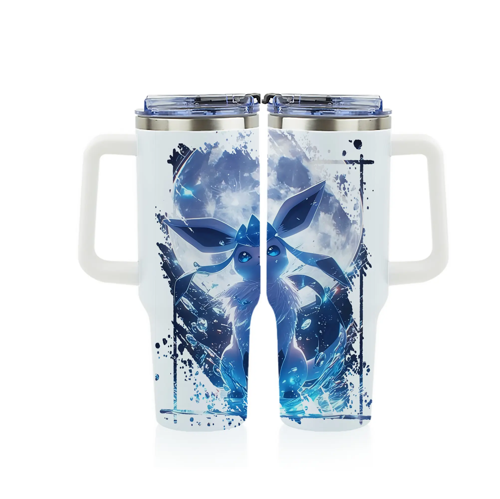 ポケモン グッズ,イーブイ - 1200mL フルプリント車用タンブラー ・ 304ステンレス 内側 ・ 201ステンレス 外側 ・ 保温 保冷 ・ 通勤 ドライブ アウトドア用