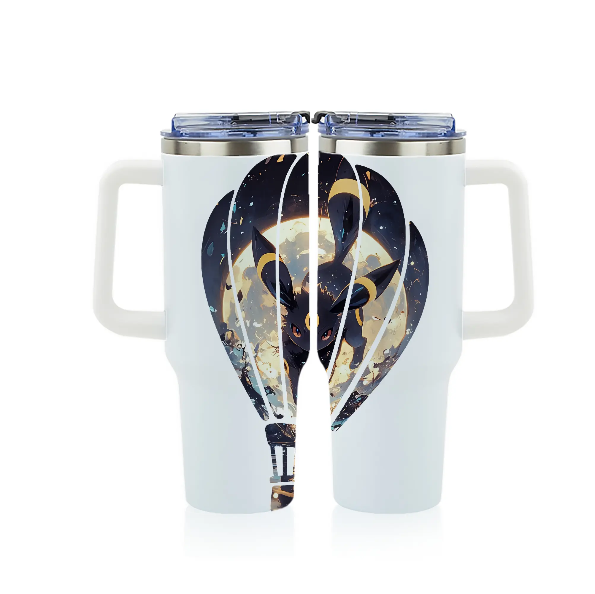 ポケモン グッズ,イーブイ - 1200mL フルプリント車用タンブラー ・ 304ステンレス 内側 ・ 201ステンレス 外側 ・ 保温 保冷 ・ 通勤 ドライブ アウトドア用