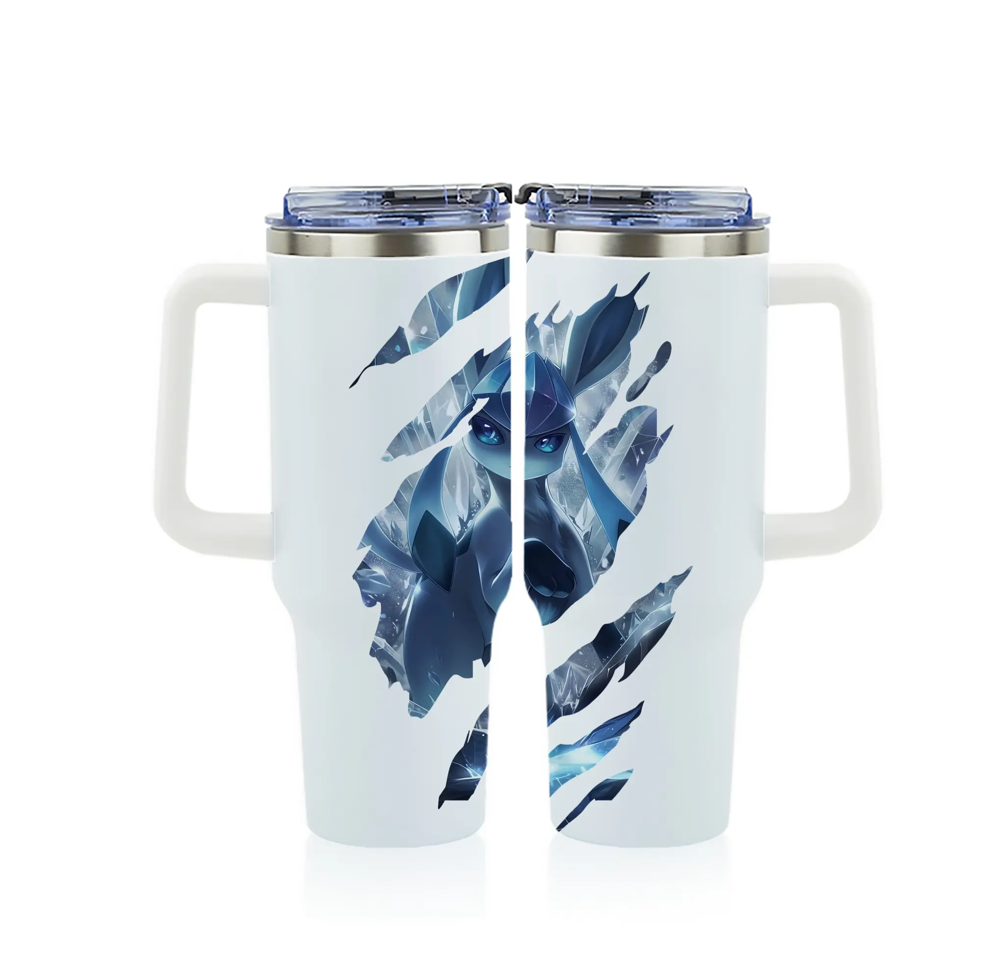 ポケモン グッズ,イーブイ - 1200mL フルプリント車用タンブラー ・ 304ステンレス 内側 ・ 201ステンレス 外側 ・ 保温 保冷 ・ 通勤 ドライブ アウトドア用