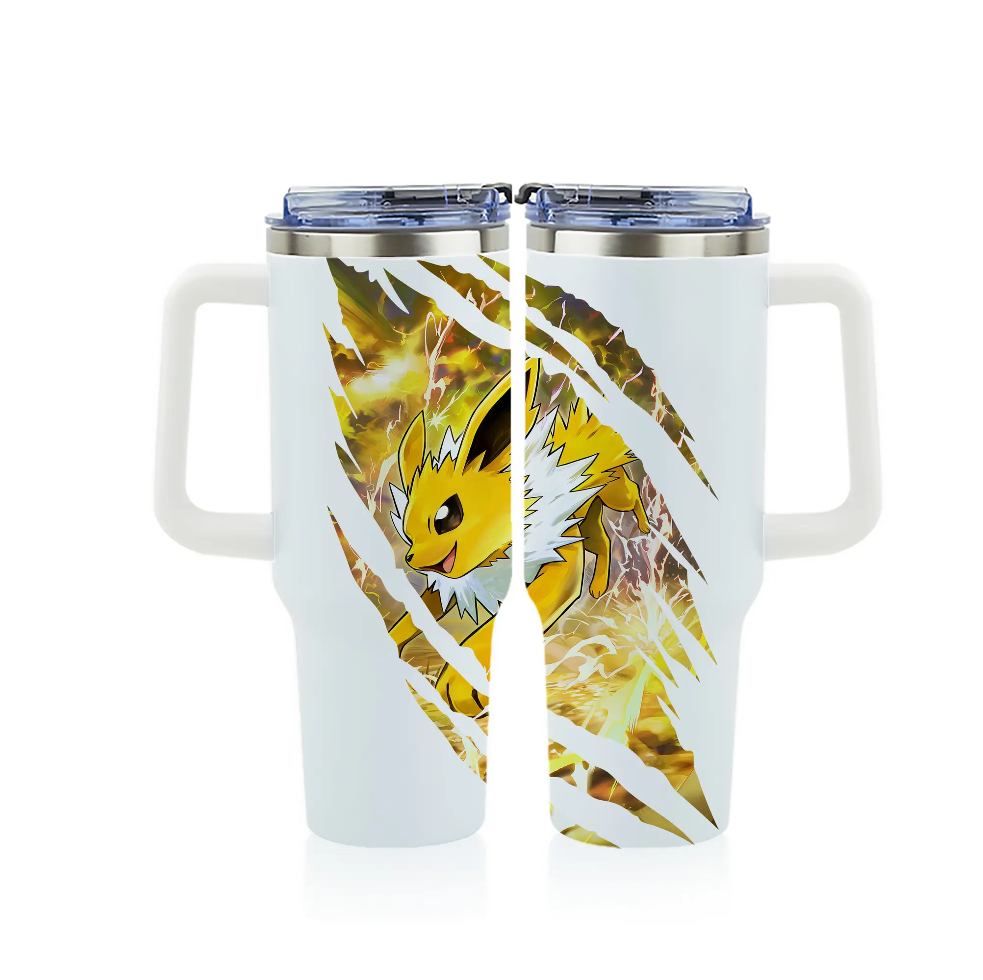 ポケモン グッズ,イーブイ - 1200mL フルプリント車用タンブラー ・ 304ステンレス 内側 ・ 201ステンレス 外側 ・ 保温 保冷 ・ 通勤 ドライブ アウトドア用