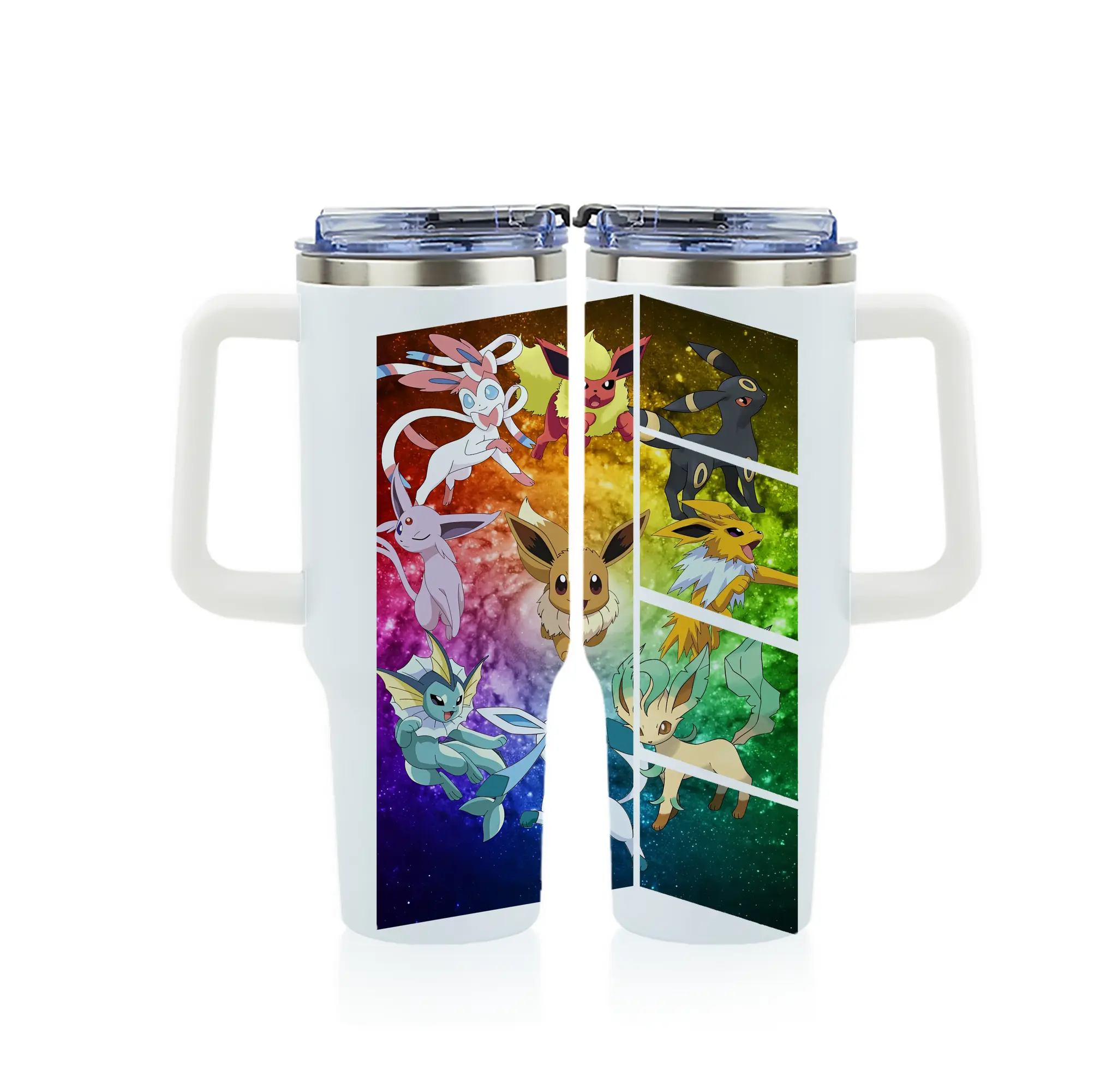 ポケモン グッズ,イーブイ - 1200mL フルプリント車用タンブラー ・ 304ステンレス 内側 ・ 201ステンレス 外側 ・ 保温 保冷 ・ 通勤 ドライブ アウトドア用