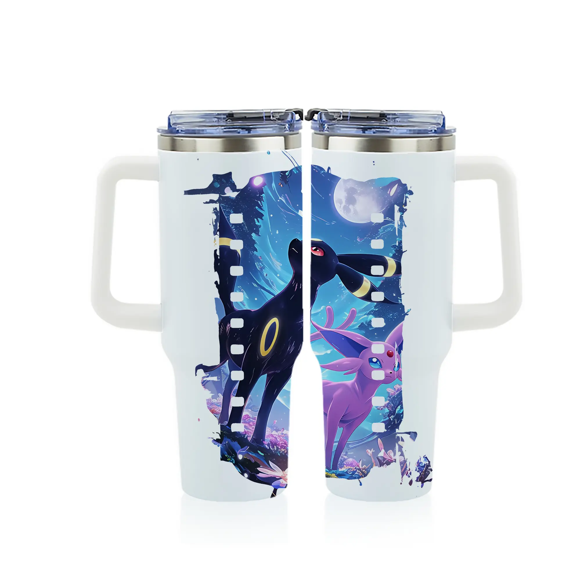 ポケモン グッズ,イーブイ - 1200mL フルプリント車用タンブラー ・ 304ステンレス 内側 ・ 201ステンレス 外側 ・ 保温 保冷 ・ 通勤 ドライブ アウトドア用
