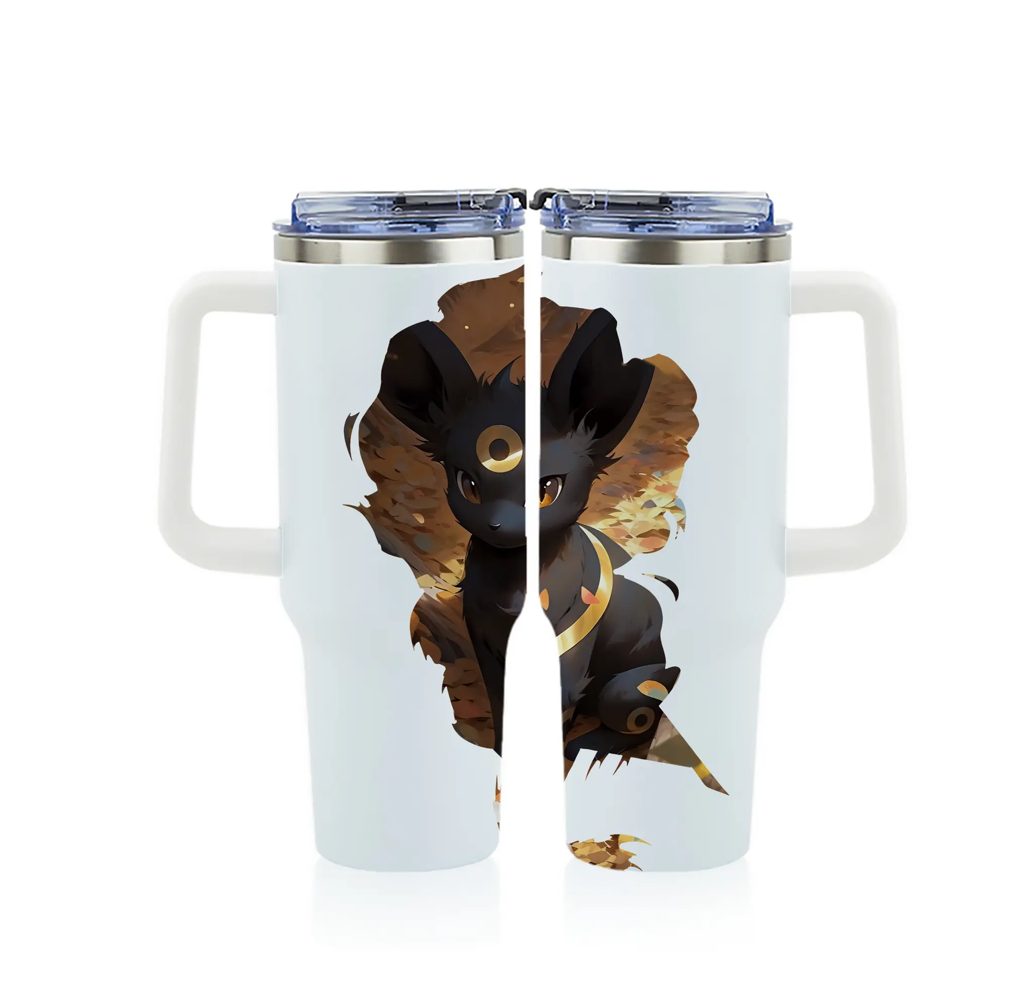 ポケモン グッズ,イーブイ - 1200mL フルプリント車用タンブラー ・ 304ステンレス 内側 ・ 201ステンレス 外側 ・ 保温 保冷 ・ 通勤 ドライブ アウトドア用