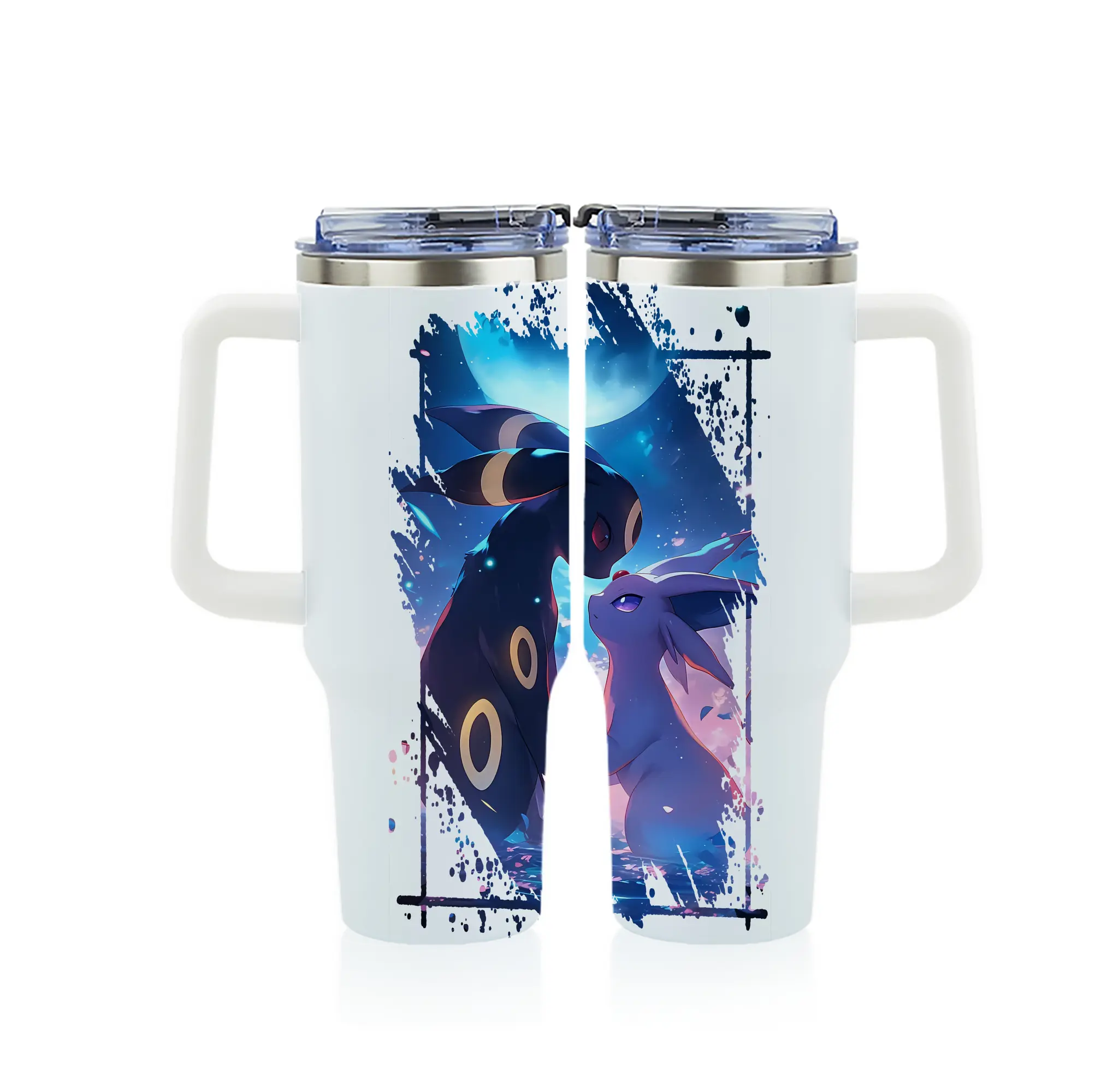 ポケモン グッズ,イーブイ - 1200mL フルプリント車用タンブラー ・ 304ステンレス 内側 ・ 201ステンレス 外側 ・ 保温 保冷 ・ 通勤 ドライブ アウトドア用