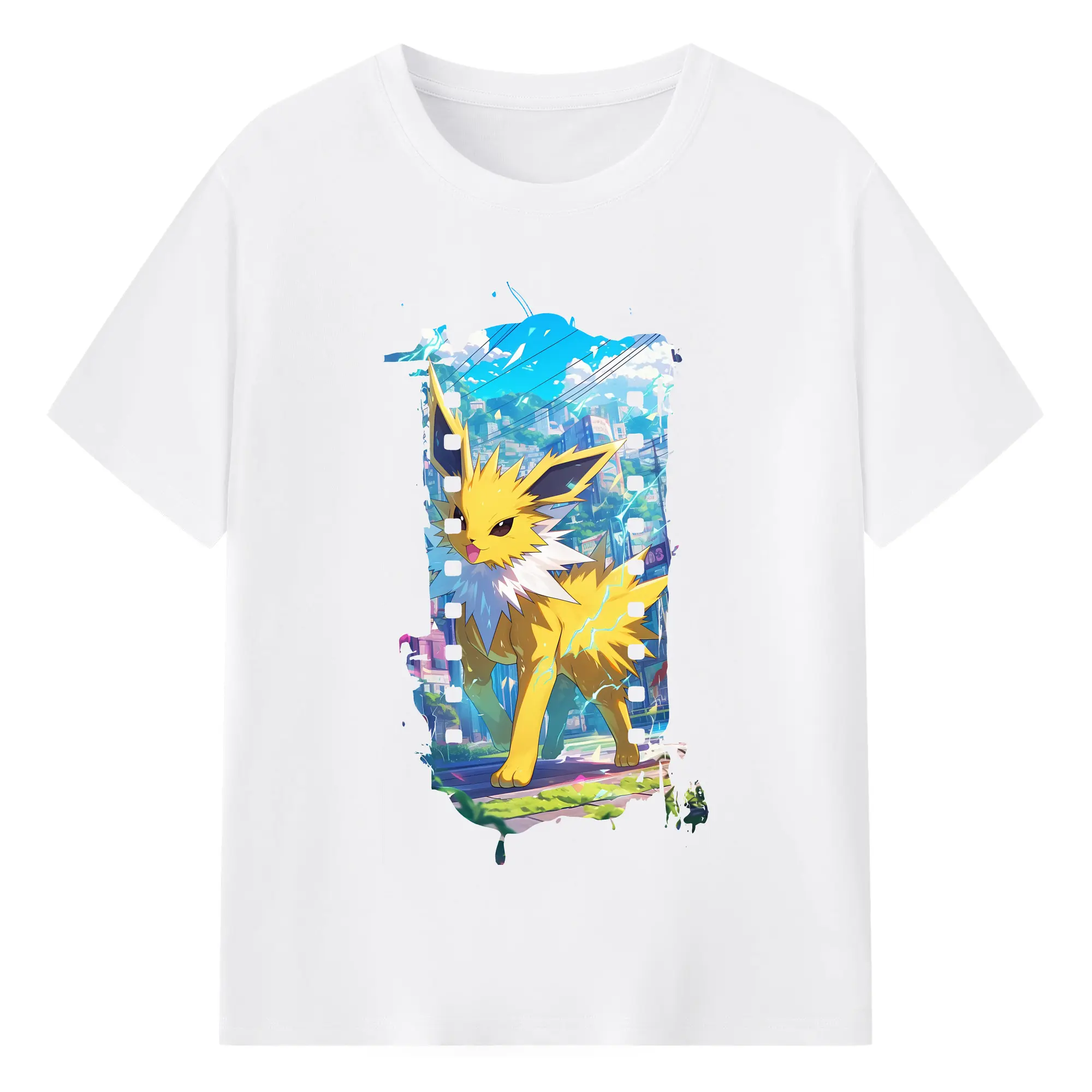 ポケモン グッズ,イーブイ - 綿100％ 半袖Tシャツ ・ フロントプリント ・ 快適 通気性 ・ 日常使い 散歩 スポーツ用