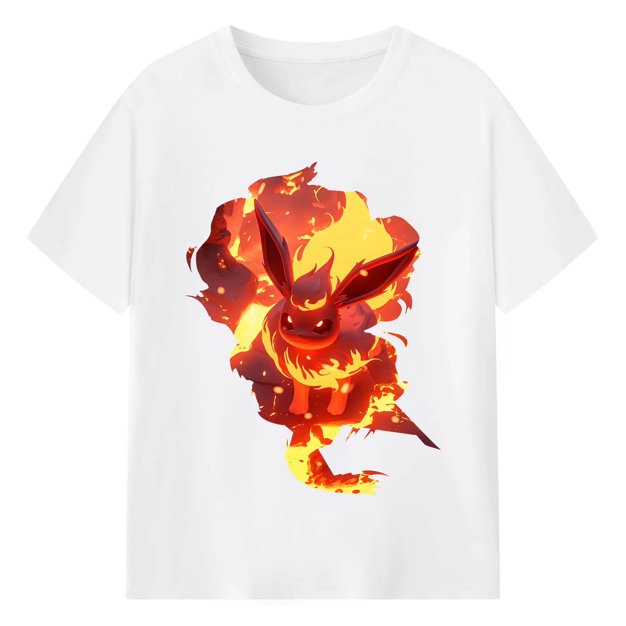 ポケモン グッズ,イーブイ - 綿100％ 半袖Tシャツ ・ フロントプリント ・ 快適 通気性 ・ 日常使い 散歩 スポーツ用