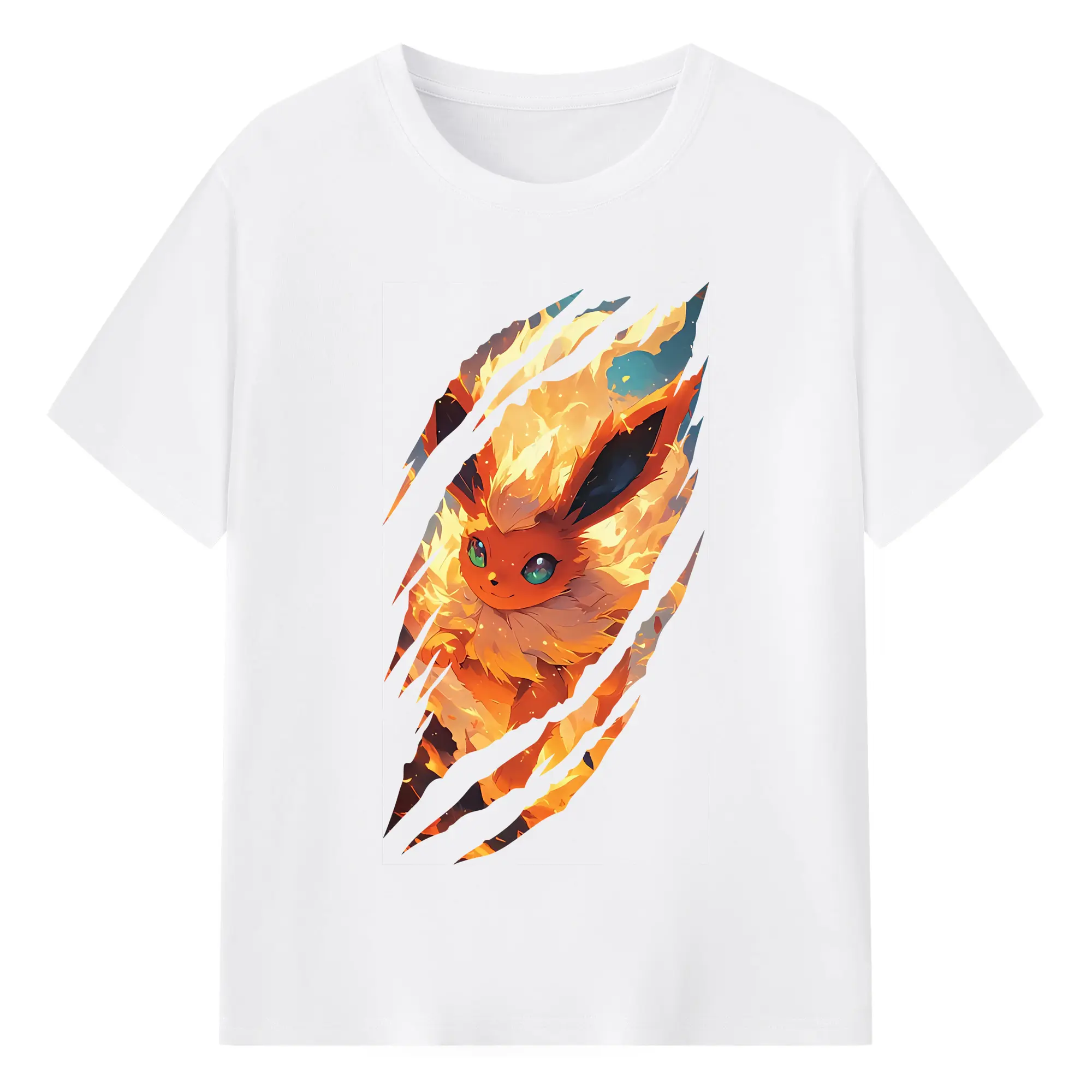 ポケモン グッズ,イーブイ - 綿100％ 半袖Tシャツ ・ フロントプリント ・ 快適 通気性 ・ 日常使い 散歩 スポーツ用