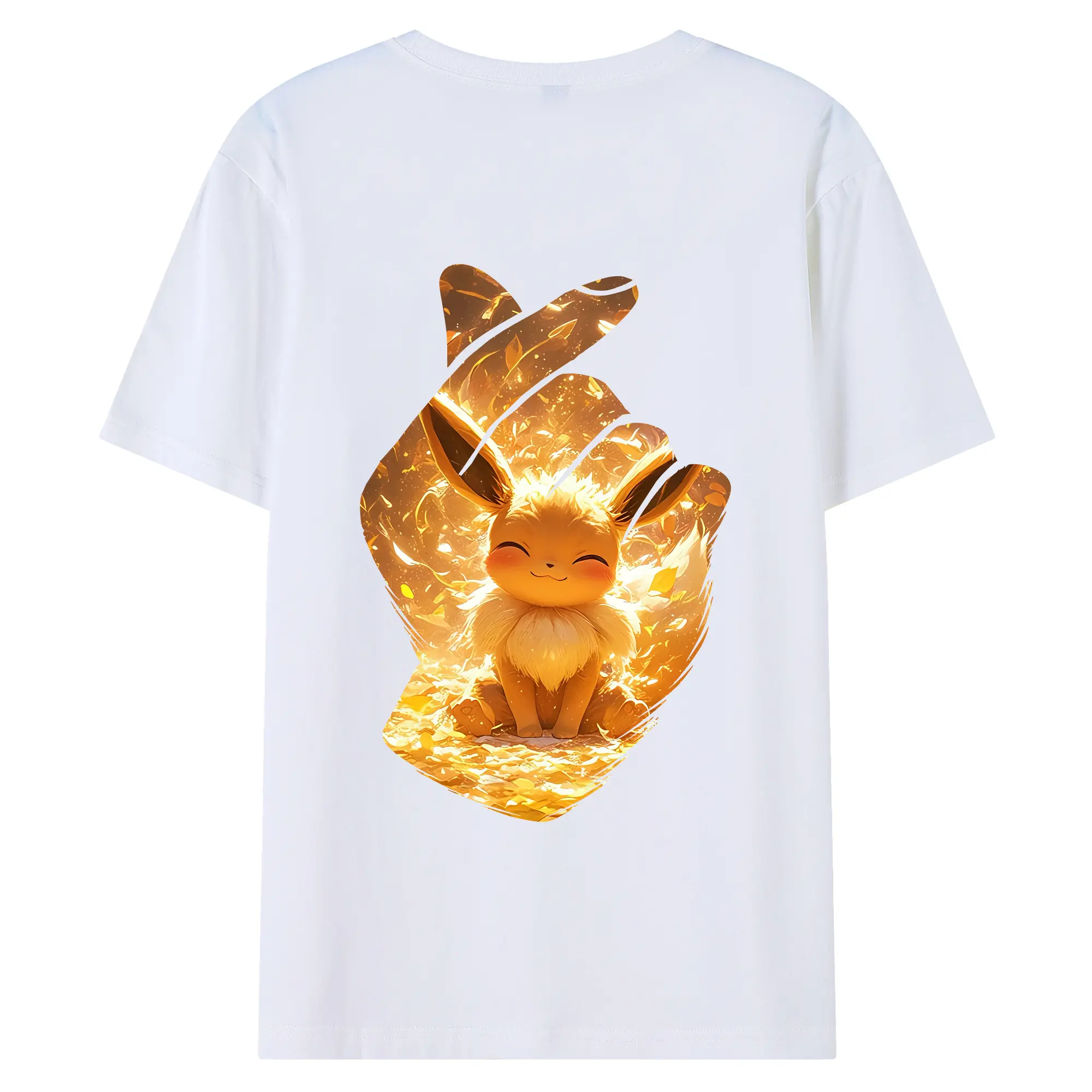 ポケモン グッズ,イーブイ - 綿100％ 半袖Tシャツ ・ バックプリント ・ 快適 通気性 ・ 日常使い 散歩 スポーツ用