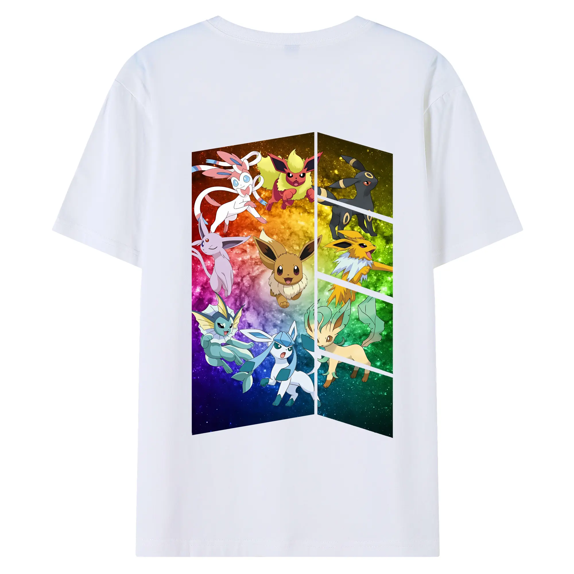 ポケモン グッズ,イーブイ - 綿100％ 半袖Tシャツ ・ バックプリント ・ 快適 通気性 ・ 日常使い 散歩 スポーツ用