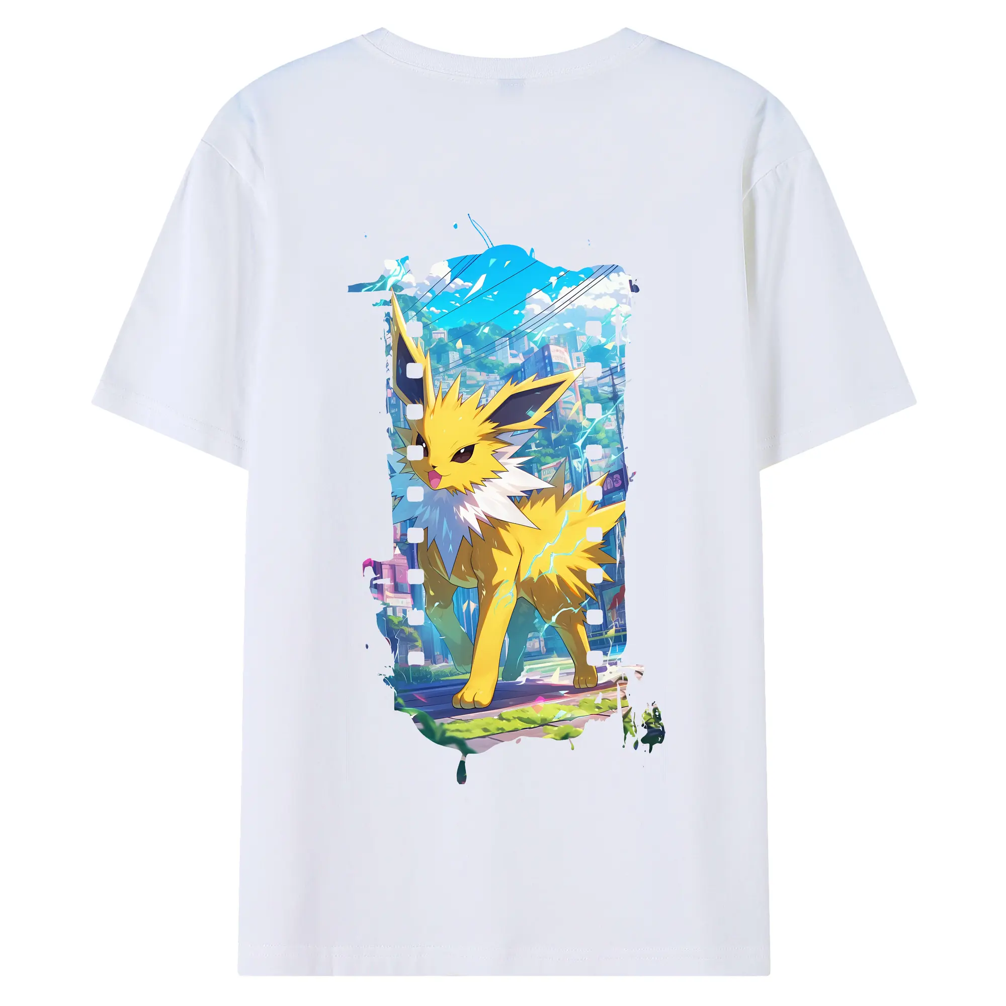 ポケモン グッズ,イーブイ - 綿100％ 半袖Tシャツ ・ バックプリント ・ 快適 通気性 ・ 日常使い 散歩 スポーツ用