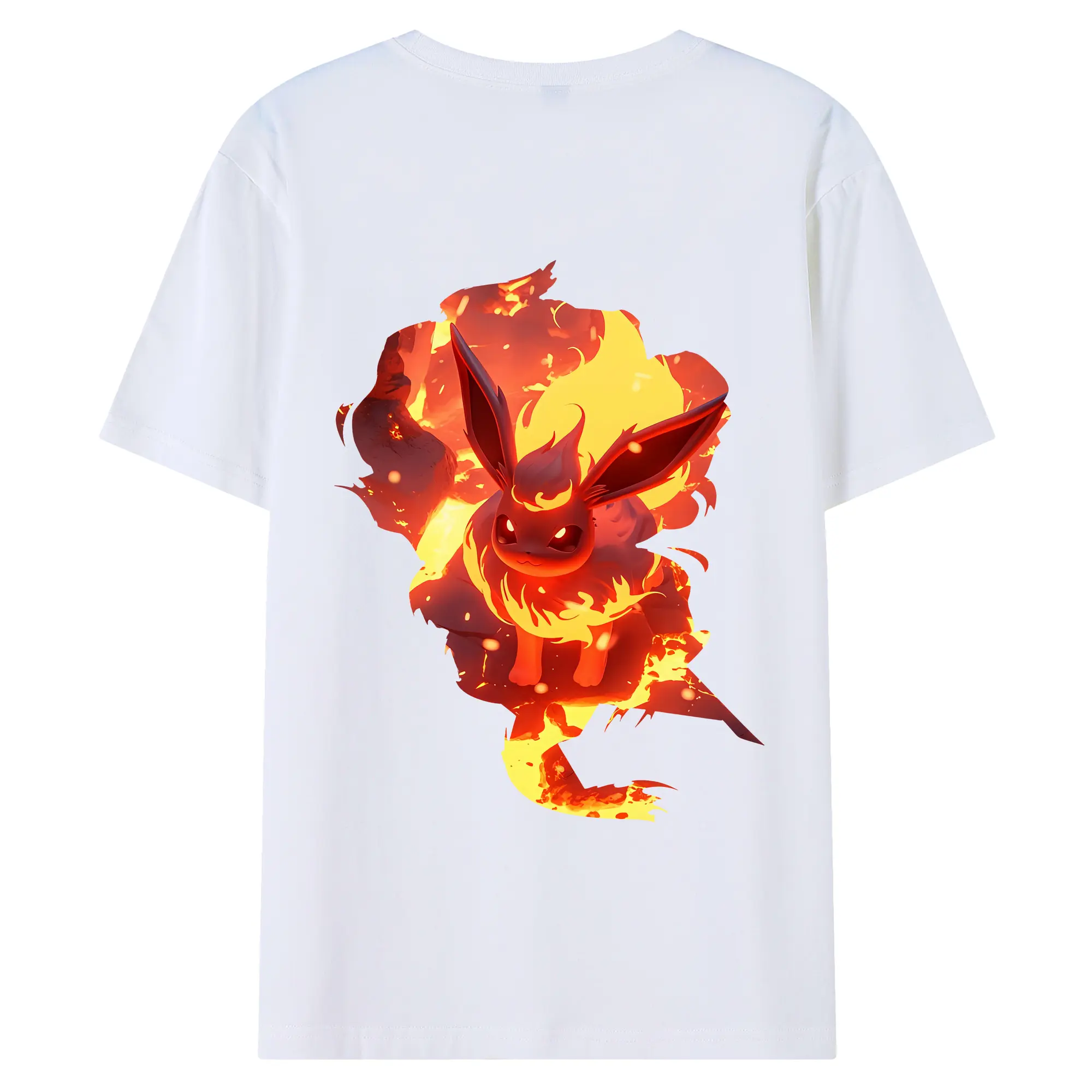 ポケモン グッズ,イーブイ - 綿100％ 半袖Tシャツ ・ バックプリント ・ 快適 通気性 ・ 日常使い 散歩 スポーツ用