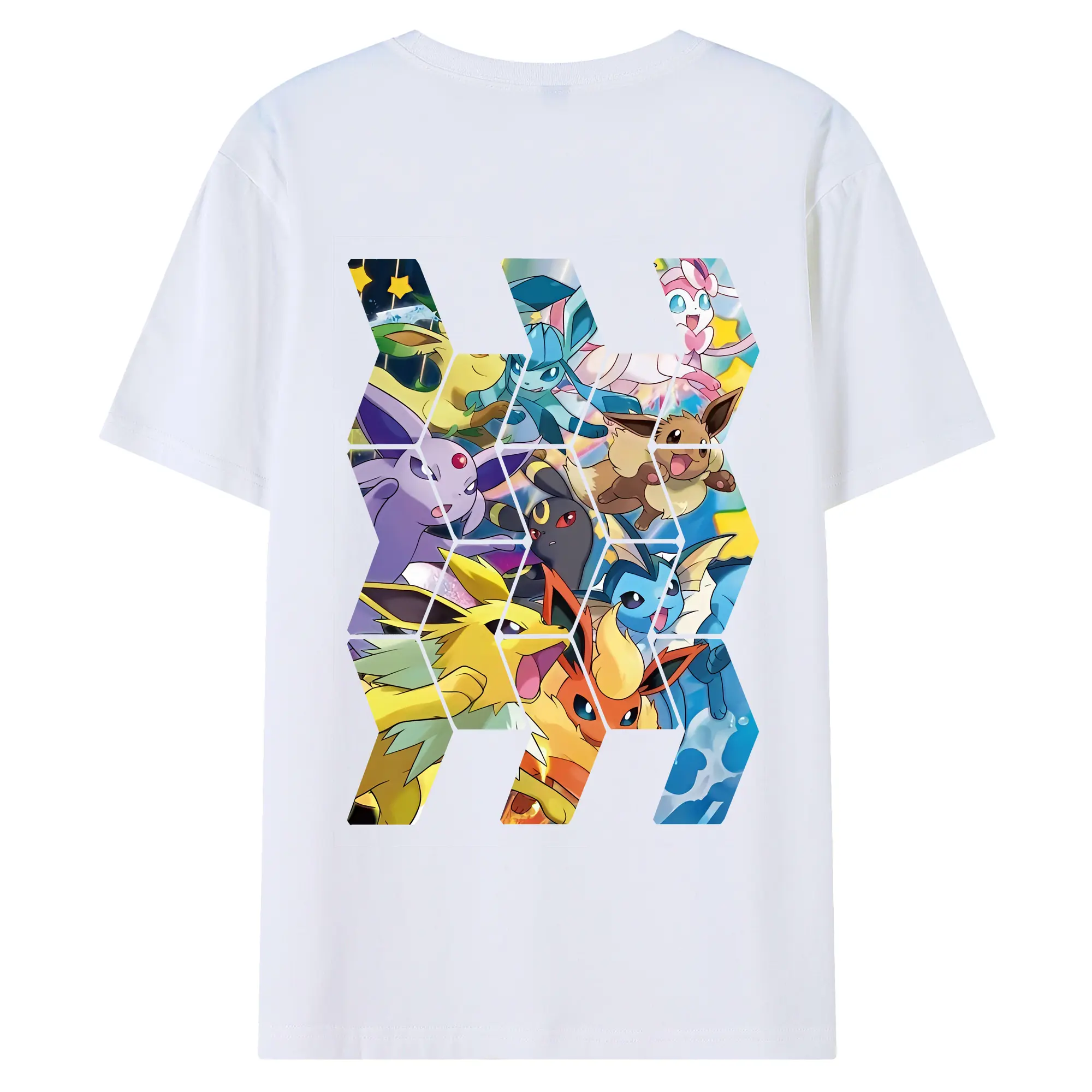 ポケモン グッズ,イーブイ - 綿100％ 半袖Tシャツ ・ バックプリント ・ 快適 通気性 ・ 日常使い 散歩 スポーツ用