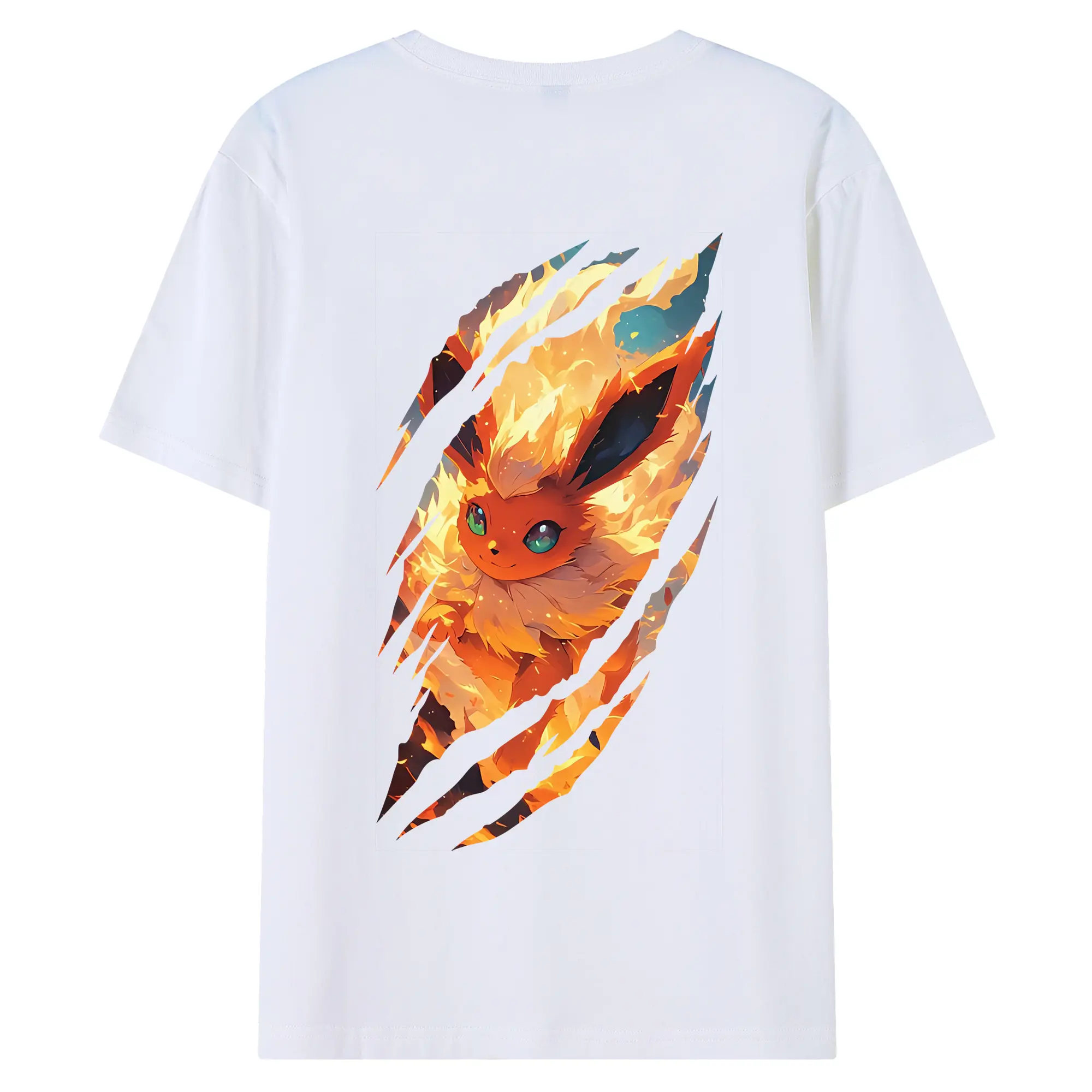 ポケモン グッズ,イーブイ - 綿100％ 半袖Tシャツ ・ バックプリント ・ 快適 通気性 ・ 日常使い 散歩 スポーツ用