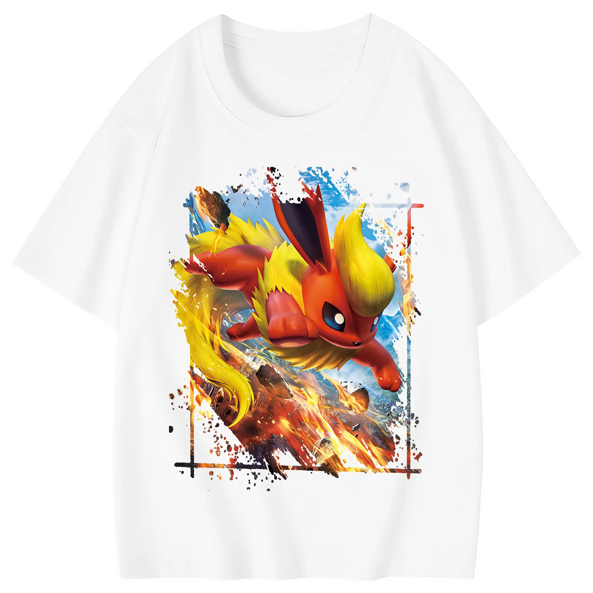ポケモン グッズ,イーブイ - 綿100％ キッズTシャツ ・ フロントプリント ・ 快適 通気性 ・ スポーツ カジュアル 散歩用