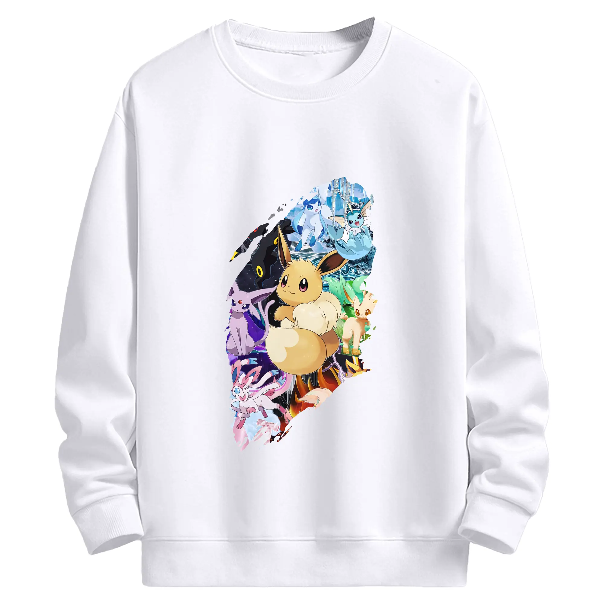 ポケモン グッズ,イーブイ - 高品質 クルーネック スウェット ・ コットン59％ ポリエステル41％ ・ ユニセックス 長袖 トレーナー ・ カジュアル デイリー スポーツ 散歩用