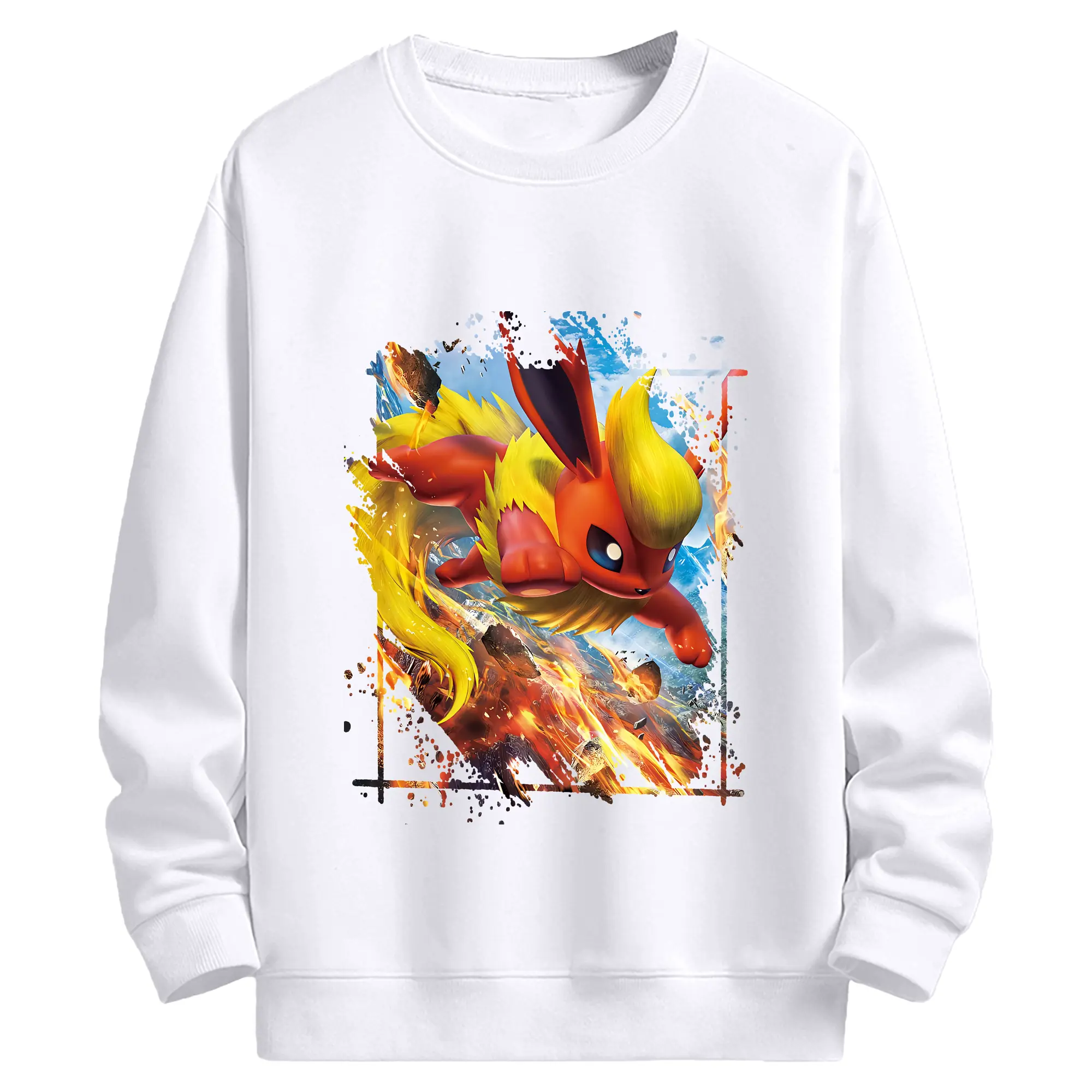 ポケモン グッズ,イーブイ - 高品質 クルーネック スウェット ・ コットン59％ ポリエステル41％ ・ ユニセックス 長袖 トレーナー ・ カジュアル デイリー スポーツ 散歩用