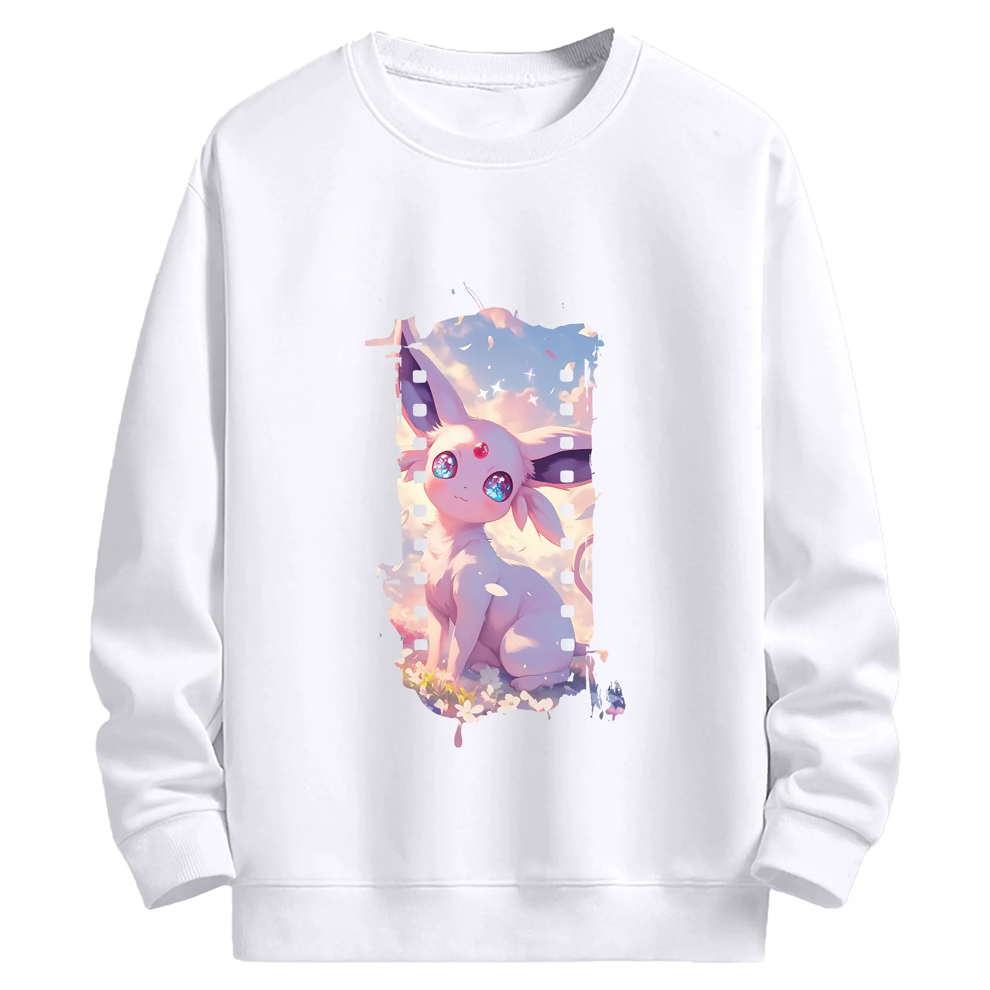 ポケモン グッズ,イーブイ - 高品質 クルーネック スウェット ・ コットン59％ ポリエステル41％ ・ ユニセックス 長袖 トレーナー ・ カジュアル デイリー スポーツ 散歩用