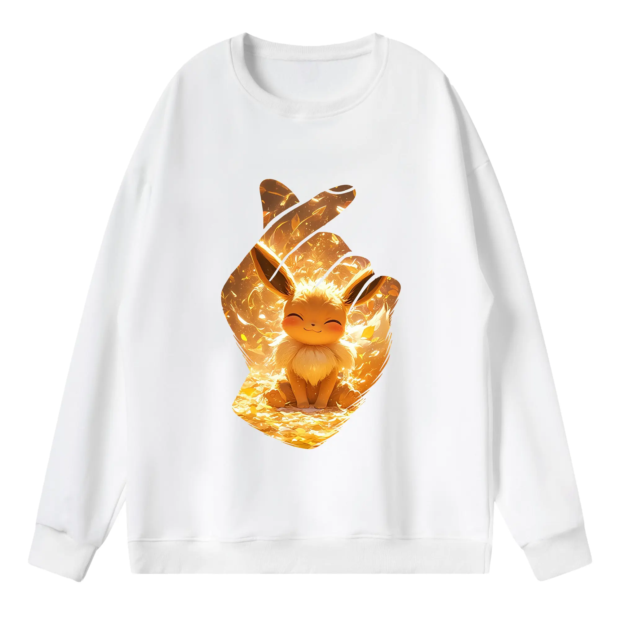 ポケモン グッズ,イーブイ - 薄手 クルーネック スウェット 裏毛260g · ポリエステル 春秋向け カジュアル 男女兼用 · トレーナー デイリー スポーツ 散歩に最適