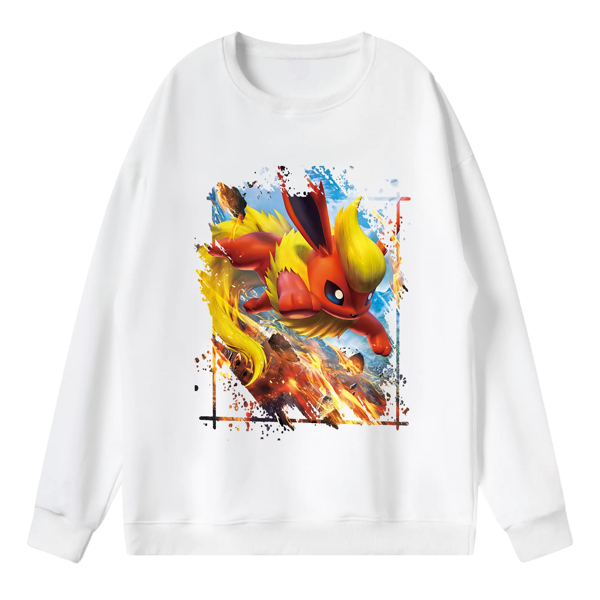 ポケモン グッズ,イーブイ - 薄手 クルーネック スウェット 裏毛260g · ポリエステル 春秋向け カジュアル 男女兼用 · トレーナー デイリー スポーツ 散歩に最適