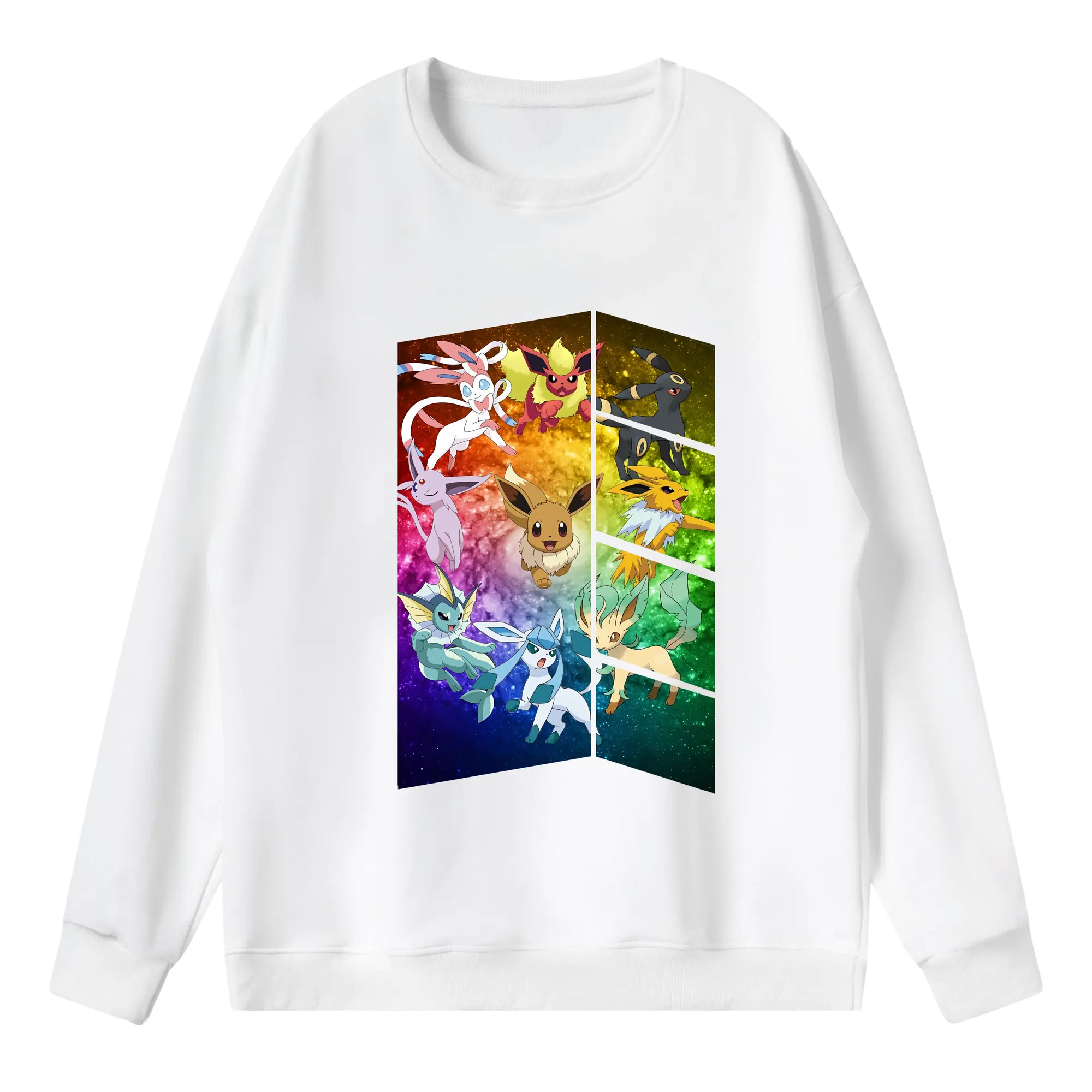 ポケモン グッズ,イーブイ - 薄手 クルーネック スウェット 裏毛260g · ポリエステル 春秋向け カジュアル 男女兼用 · トレーナー デイリー スポーツ 散歩に最適