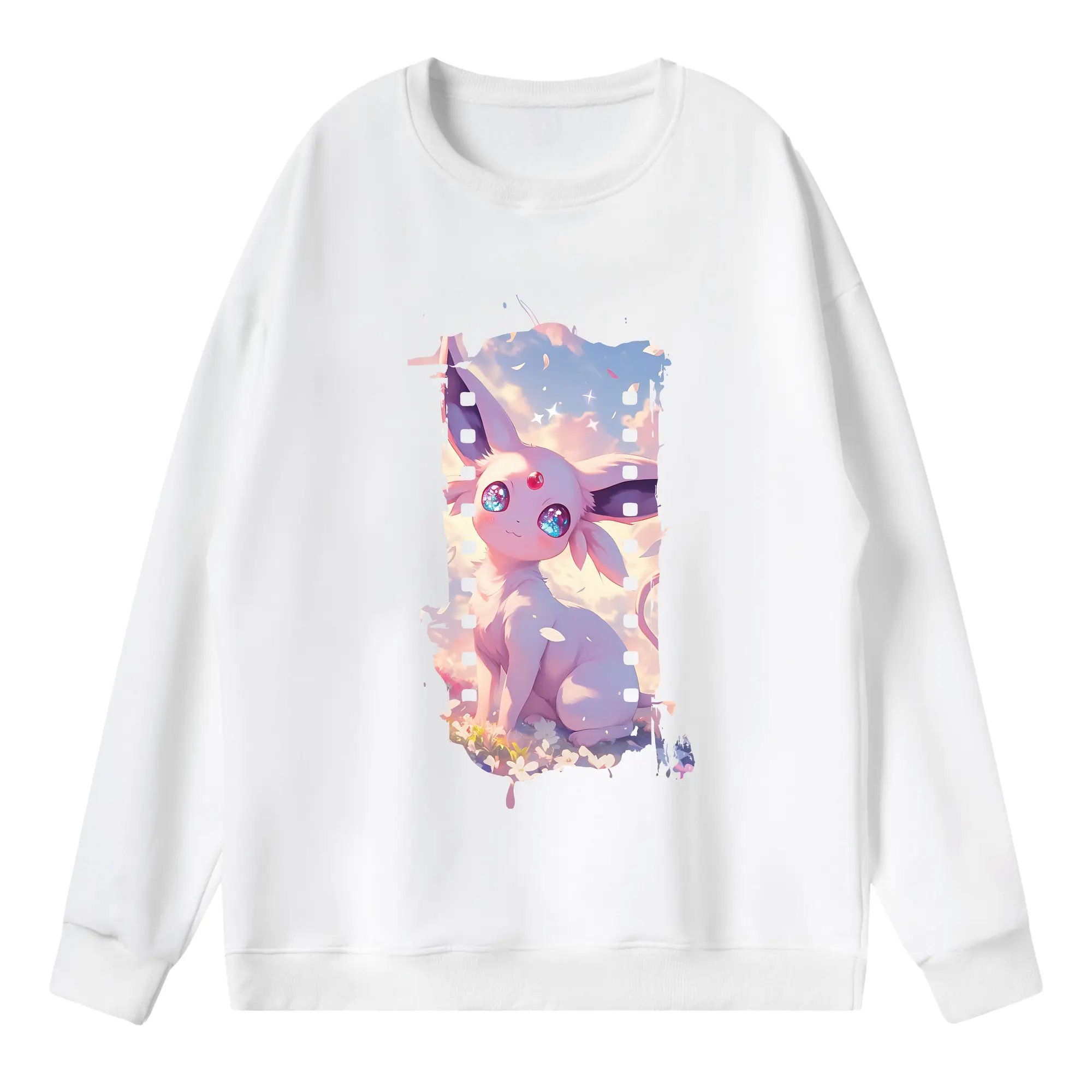 ポケモン グッズ,イーブイ - 薄手 クルーネック スウェット 裏毛260g · ポリエステル 春秋向け カジュアル 男女兼用 · トレーナー デイリー スポーツ 散歩に最適