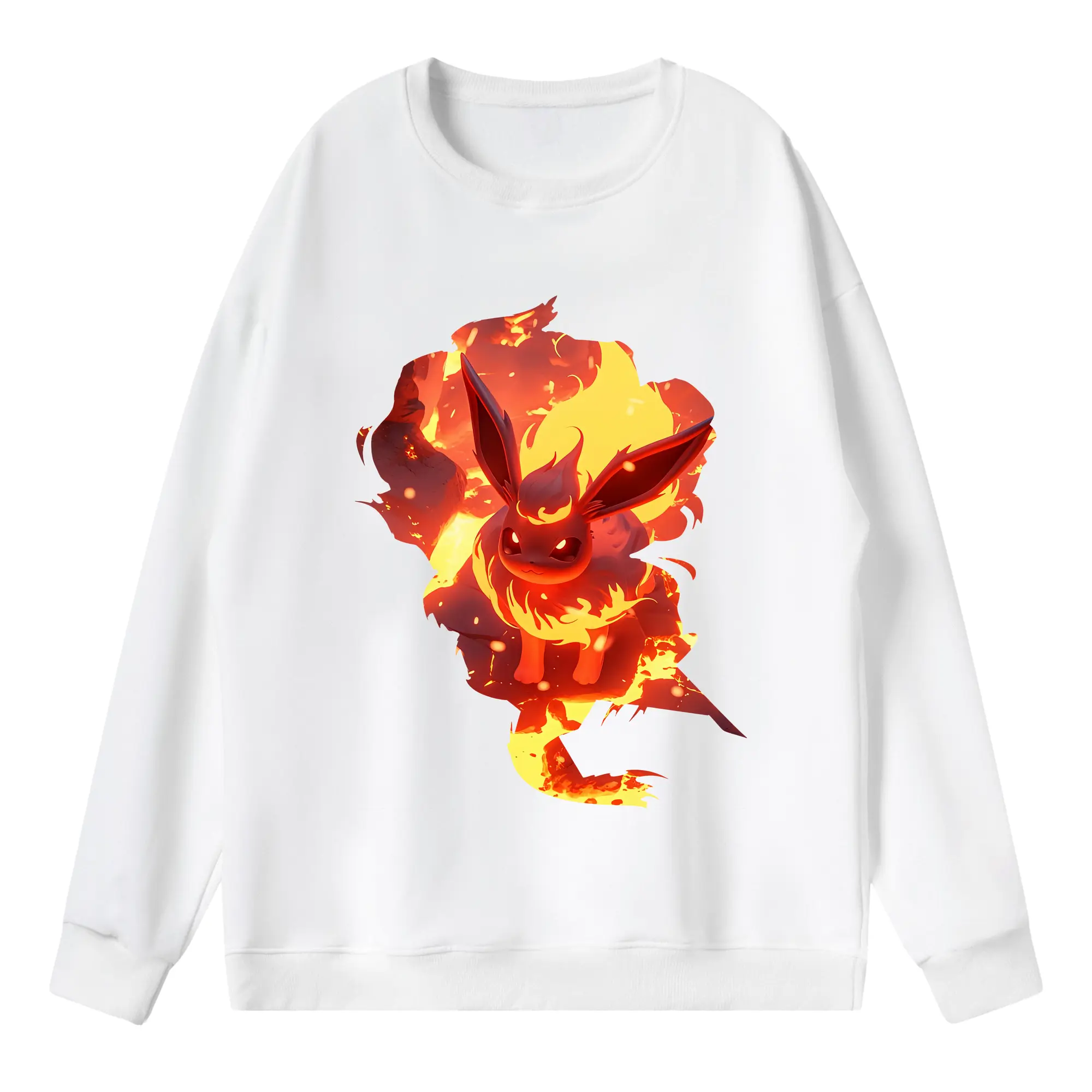 ポケモン グッズ,イーブイ - 薄手 クルーネック スウェット 裏毛260g · ポリエステル 春秋向け カジュアル 男女兼用 · トレーナー デイリー スポーツ 散歩に最適