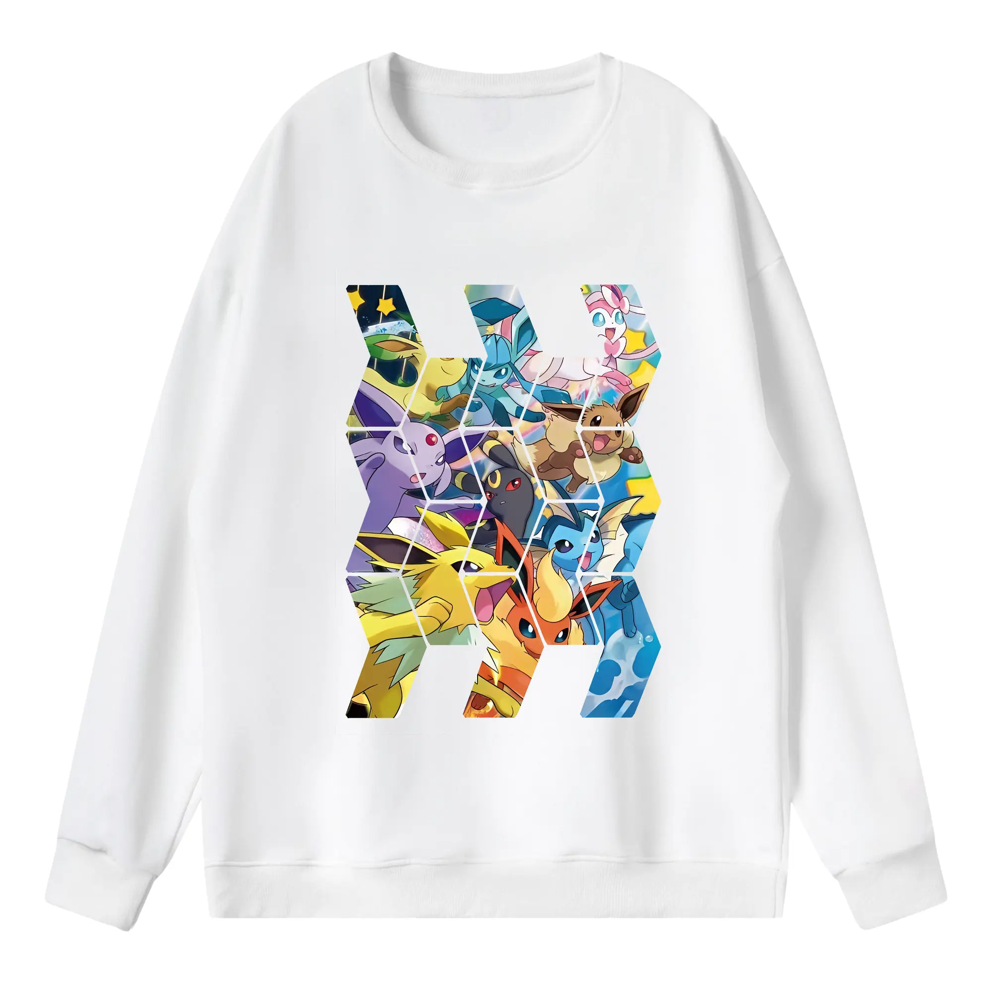 ポケモン グッズ,イーブイ - 薄手 クルーネック スウェット 裏毛260g · ポリエステル 春秋向け カジュアル 男女兼用 · トレーナー デイリー スポーツ 散歩に最適