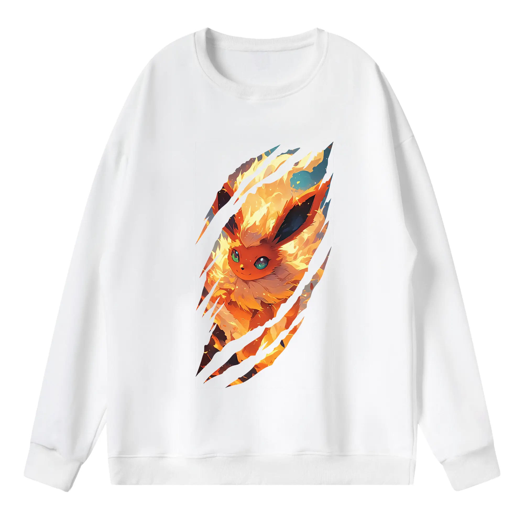 ポケモン グッズ,イーブイ - 薄手 クルーネック スウェット 裏毛260g · ポリエステル 春秋向け カジュアル 男女兼用 · トレーナー デイリー スポーツ 散歩に最適