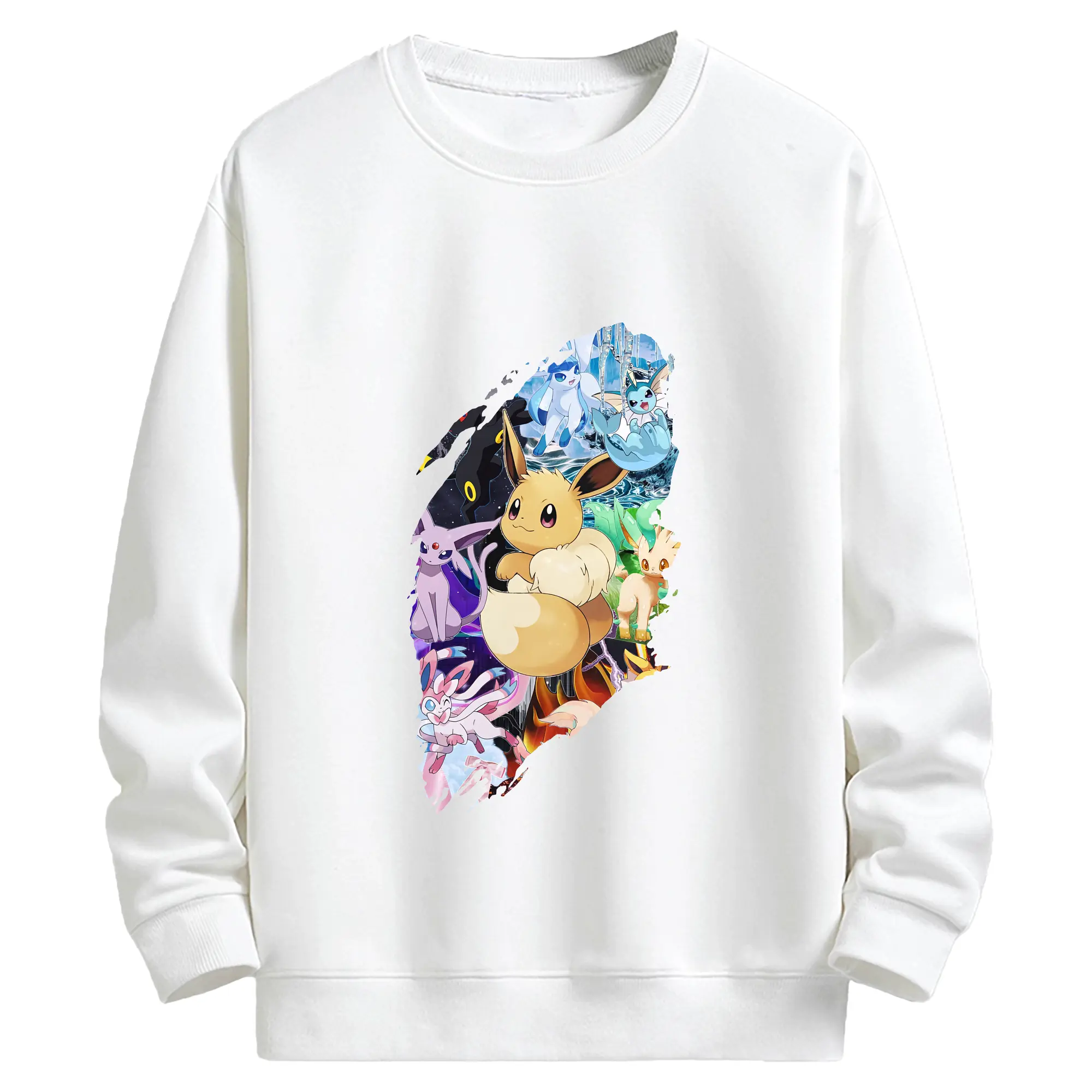 ポケモン グッズ,イーブイ - キッズ クルーネックスウェットシャツ ・ フロントプリント ・ 綿80％ ポリエステル20％ ・ 快適 通学 スポーツ 日常使い お散歩用