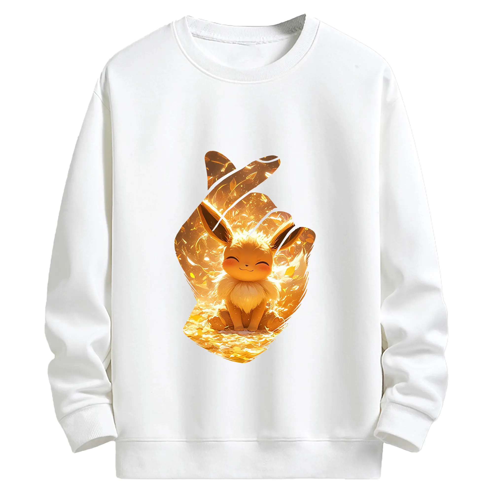 ポケモン グッズ,イーブイ - キッズ クルーネックスウェットシャツ ・ フロントプリント ・ 綿80％ ポリエステル20％ ・ 快適 通学 スポーツ 日常使い お散歩用