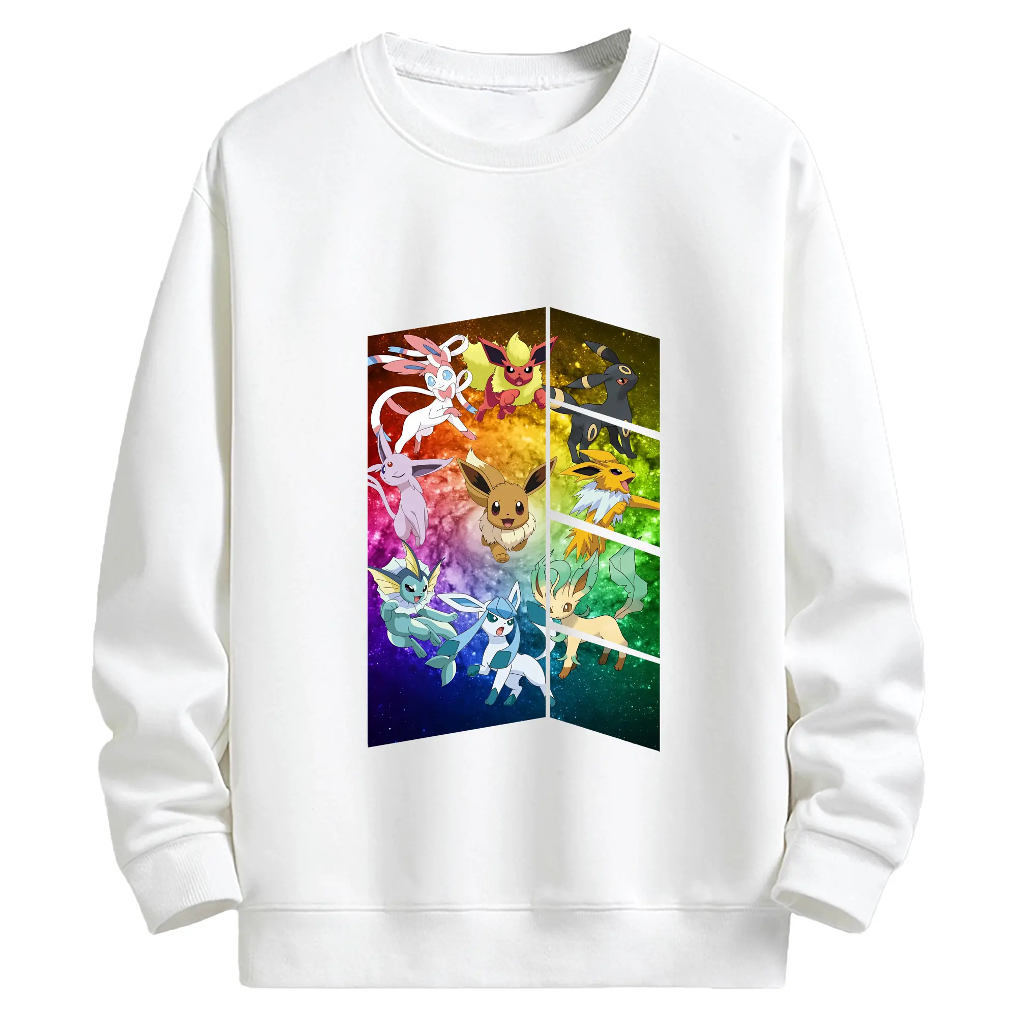 ポケモン グッズ,イーブイ - キッズ クルーネックスウェットシャツ ・ フロントプリント ・ 綿80％ ポリエステル20％ ・ 快適 通学 スポーツ 日常使い お散歩用