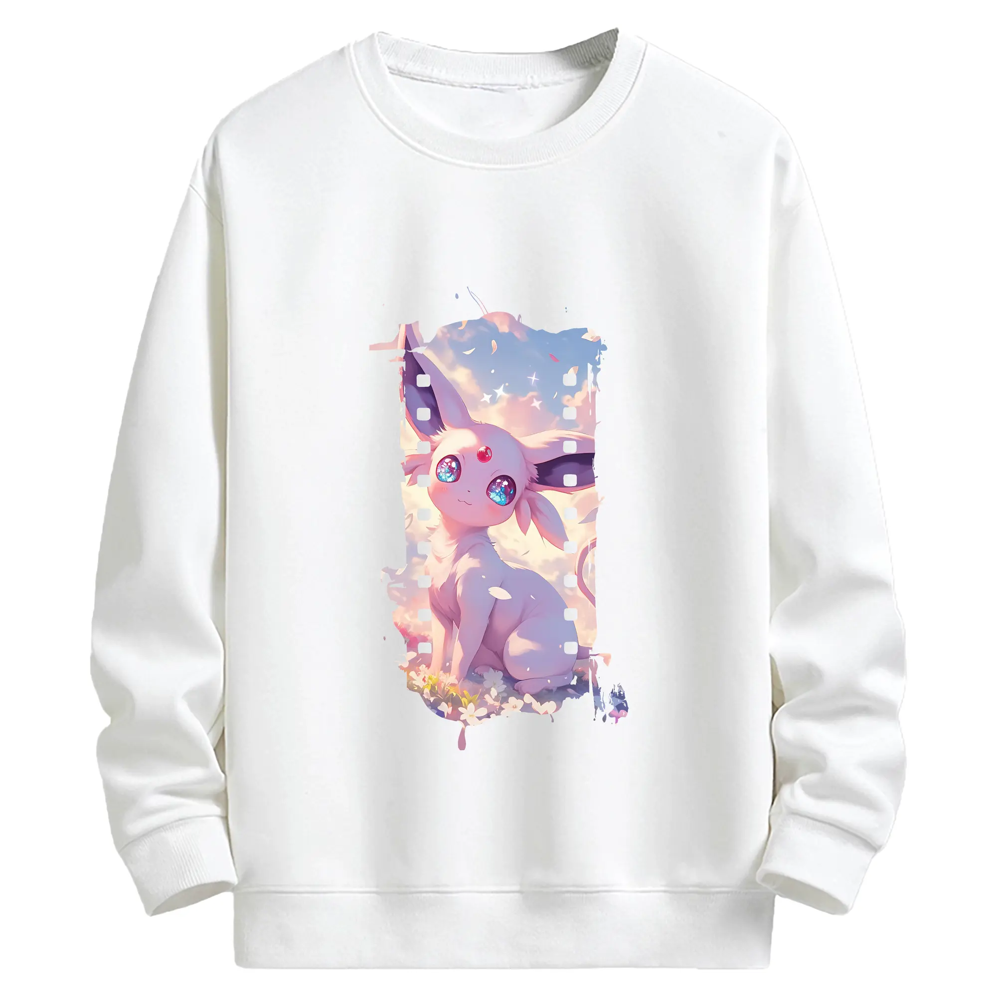 ポケモン グッズ,イーブイ - キッズ クルーネックスウェットシャツ ・ フロントプリント ・ 綿80％ ポリエステル20％ ・ 快適 通学 スポーツ 日常使い お散歩用