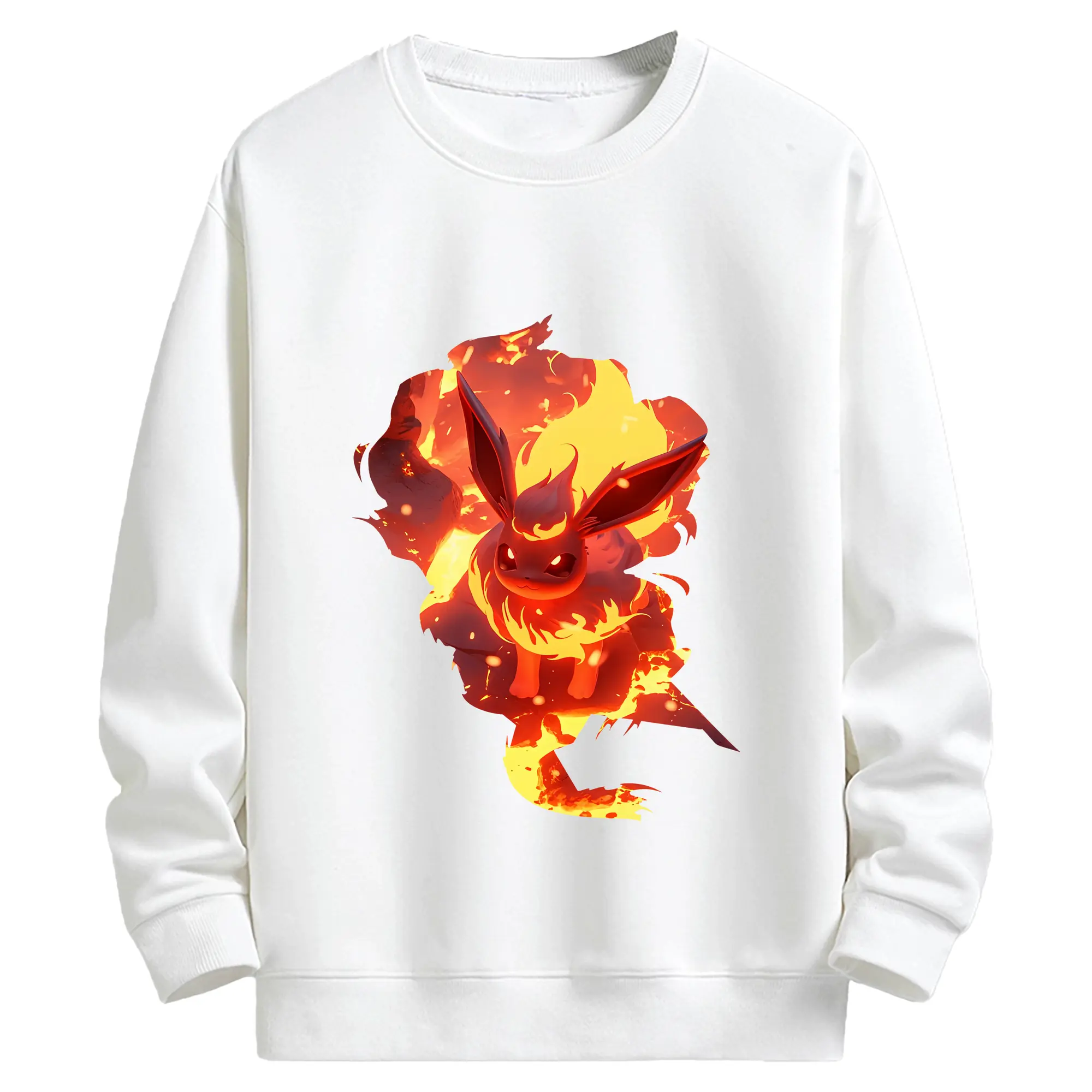 ポケモン グッズ,イーブイ - キッズ クルーネックスウェットシャツ ・ フロントプリント ・ 綿80％ ポリエステル20％ ・ 快適 通学 スポーツ 日常使い お散歩用