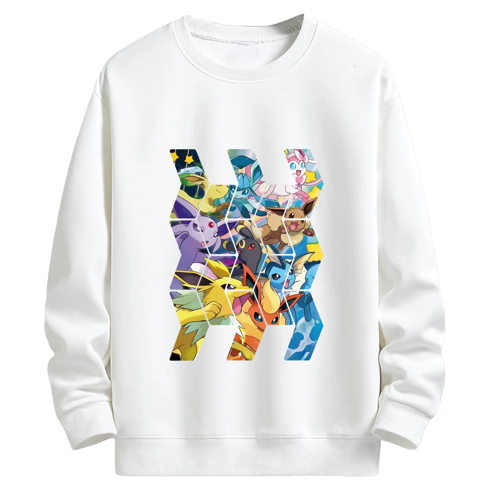 ポケモン グッズ,イーブイ - キッズ クルーネックスウェットシャツ ・ フロントプリント ・ 綿80％ ポリエステル20％ ・ 快適 通学 スポーツ 日常使い お散歩用