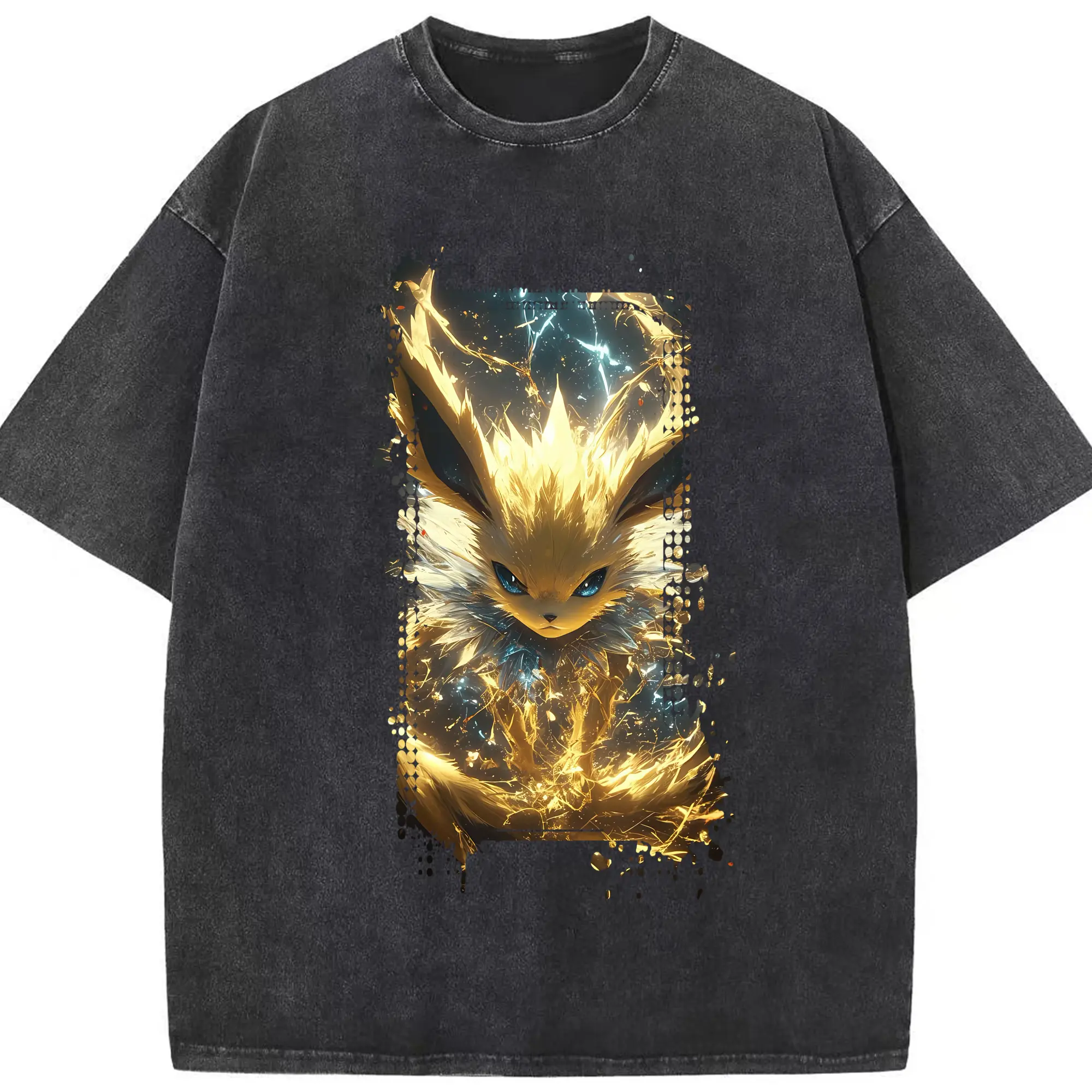 ポケモン グッズ,イーブイ - 綿100％ ヴィンテージ風 半袖Tシャツ ・ フロントプリント ・ 柔らか肌触り ・ 通気性 快適 ・ スポーツ カジュアル 外出用