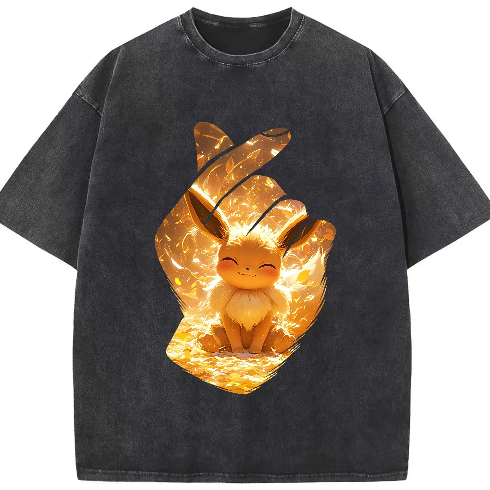 ポケモン グッズ,イーブイ - 綿100％ ヴィンテージ風 半袖Tシャツ ・ フロントプリント ・ 柔らか肌触り ・ 通気性 快適 ・ スポーツ カジュアル 外出用