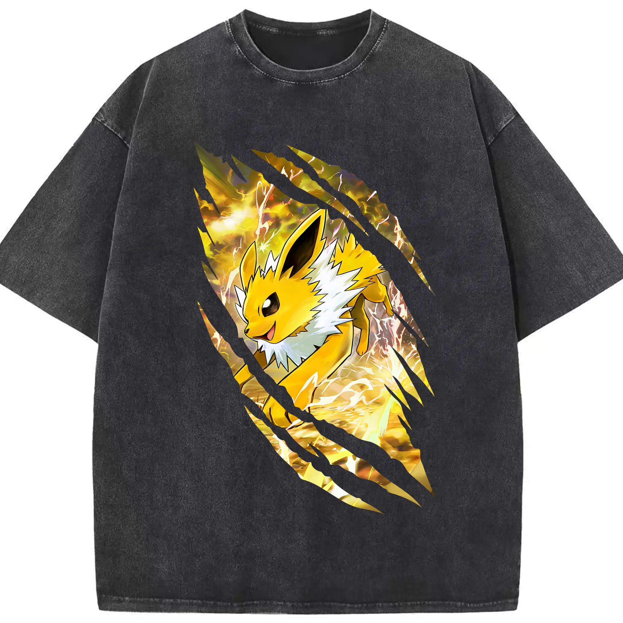 ポケモン グッズ,イーブイ - 綿100％ ヴィンテージ風 半袖Tシャツ ・ フロントプリント ・ 柔らか肌触り ・ 通気性 快適 ・ スポーツ カジュアル 外出用