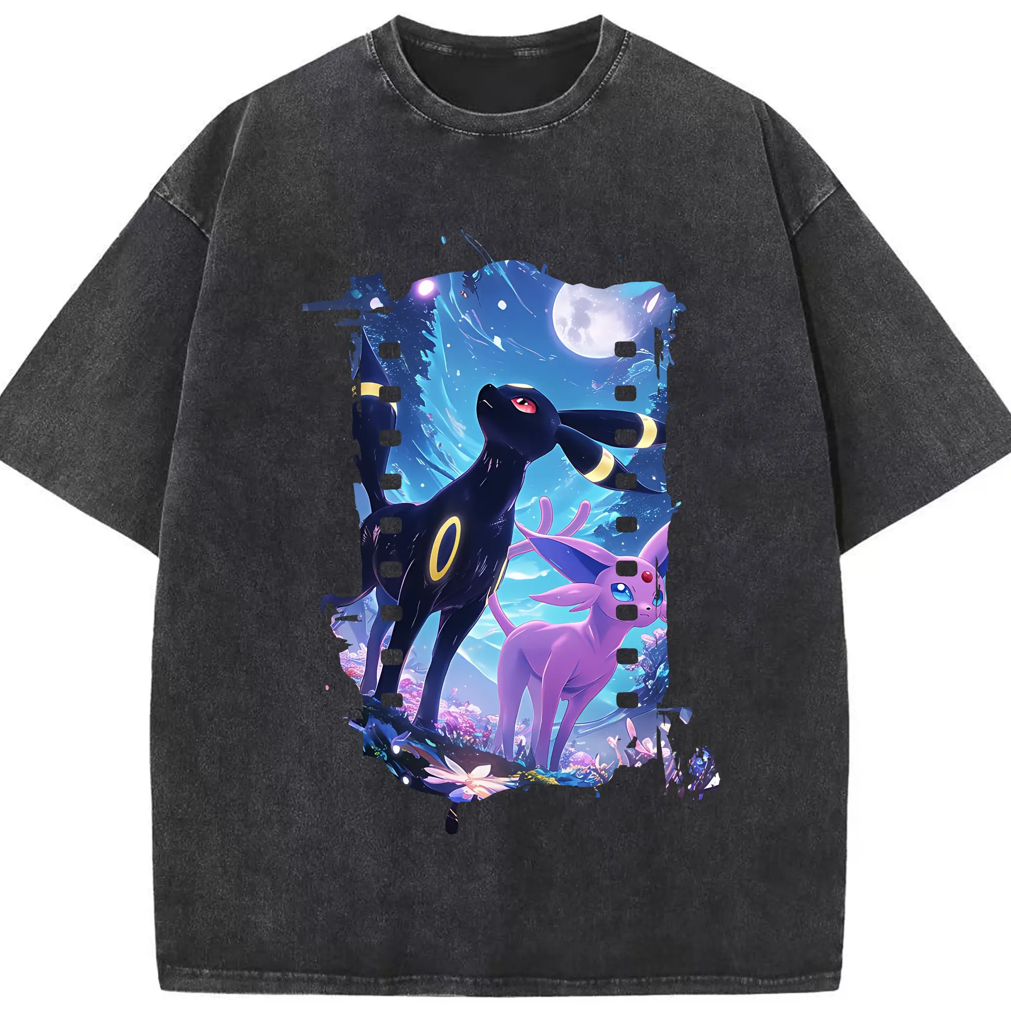 ポケモン グッズ,イーブイ - 綿100％ ヴィンテージ風 半袖Tシャツ ・ フロントプリント ・ 柔らか肌触り ・ 通気性 快適 ・ スポーツ カジュアル 外出用