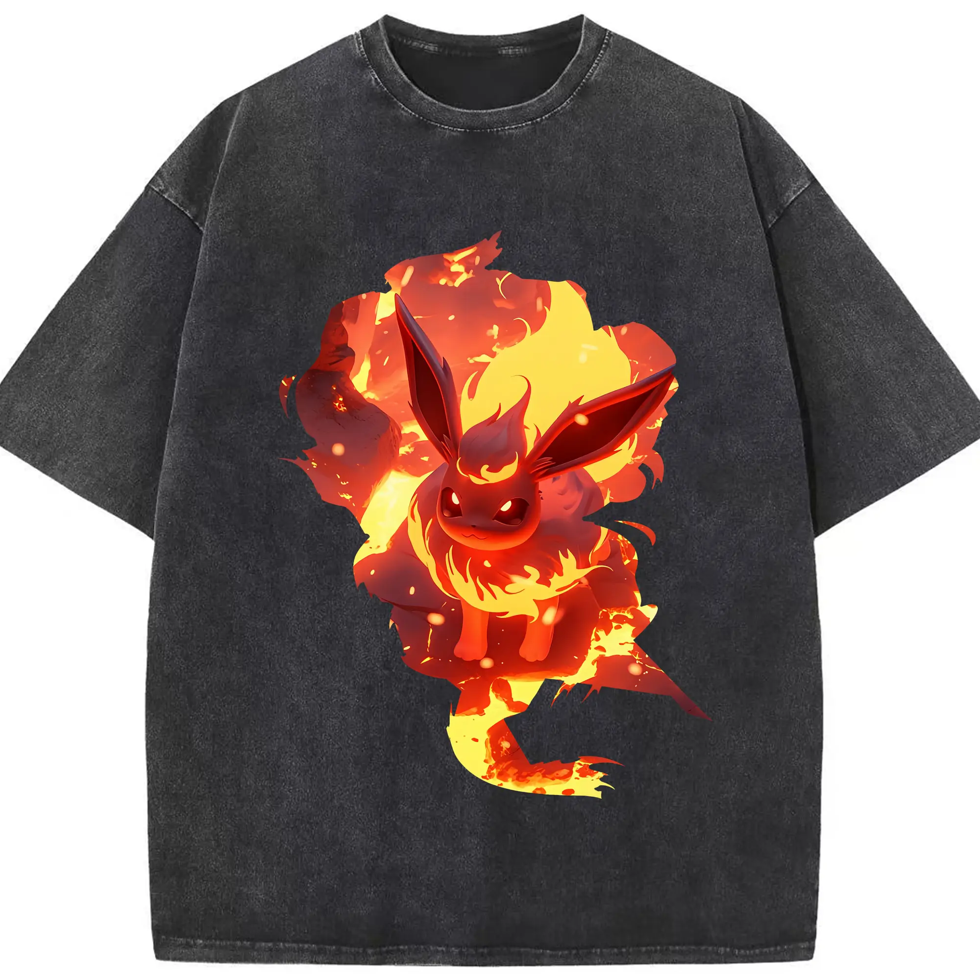 ポケモン グッズ,イーブイ - 綿100％ ヴィンテージ風 半袖Tシャツ ・ フロントプリント ・ 柔らか肌触り ・ 通気性 快適 ・ スポーツ カジュアル 外出用