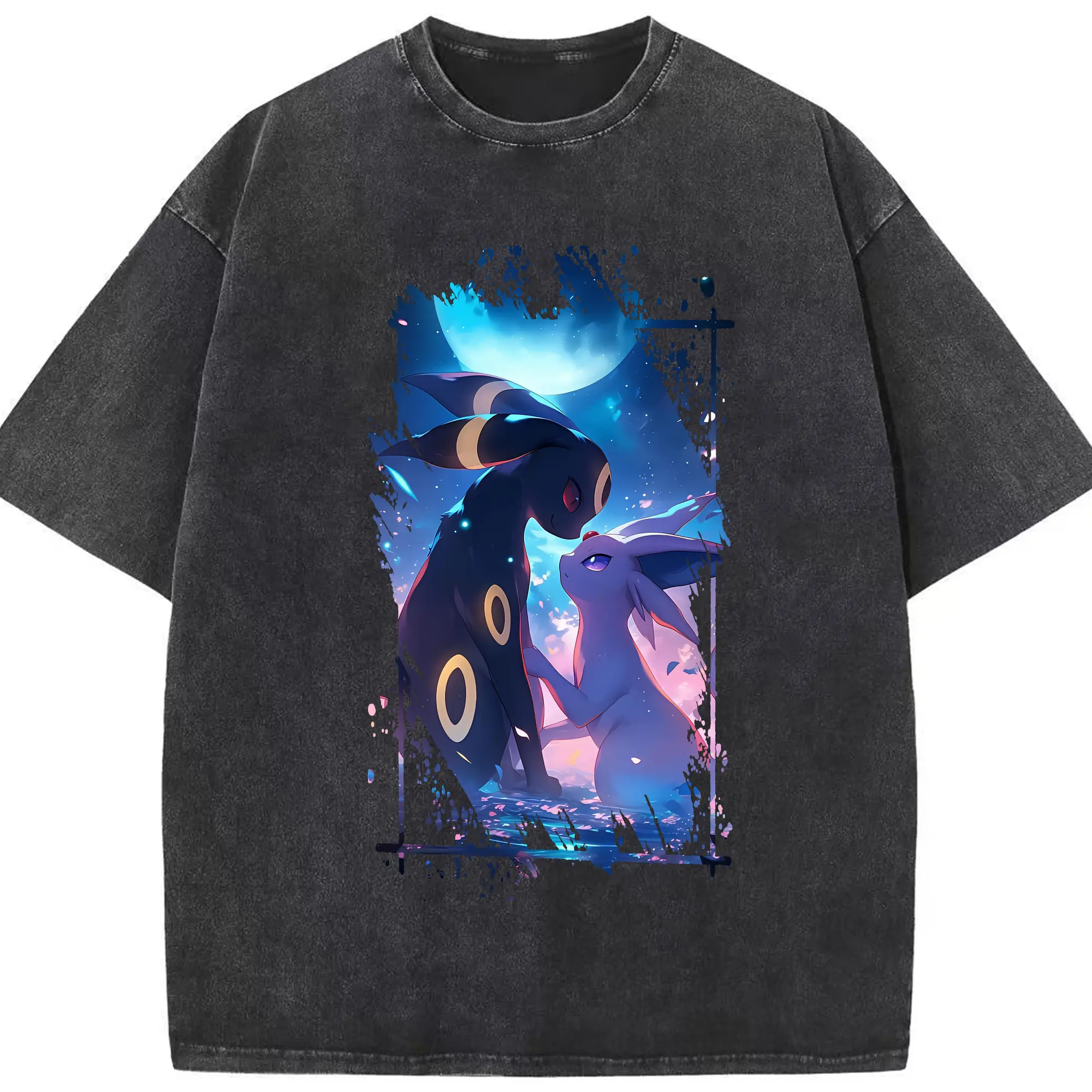 ポケモン グッズ,イーブイ - 綿100％ ヴィンテージ風 半袖Tシャツ ・ フロントプリント ・ 柔らか肌触り ・ 通気性 快適 ・ スポーツ カジュアル 外出用