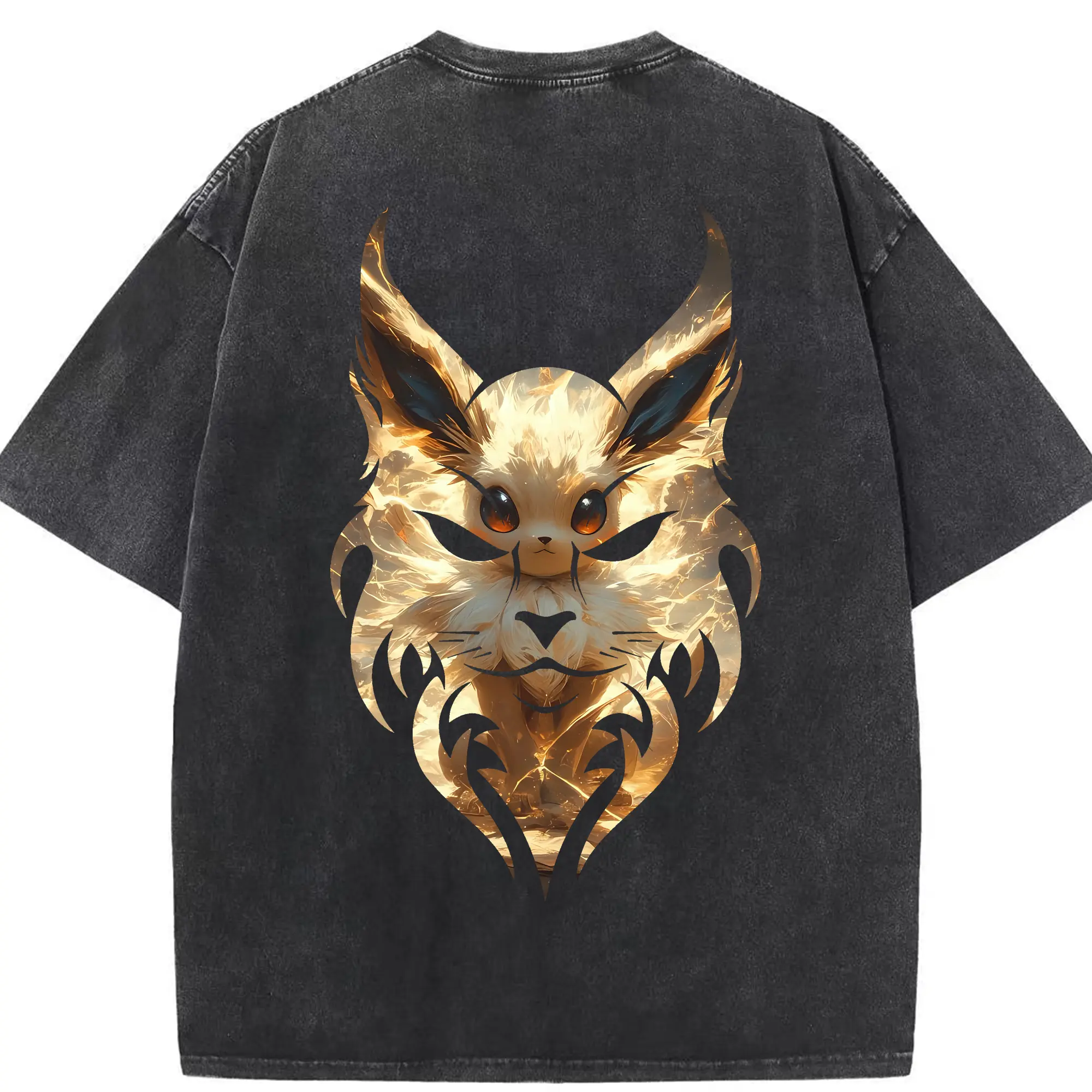 ポケモン グッズ,イーブイ - 綿100％ ヴィンテージ風 半袖Tシャツ ・ 背面プリント ・ 柔らか肌触り ・ 通気性 快適 ・ スポーツ カジュアル 外出用