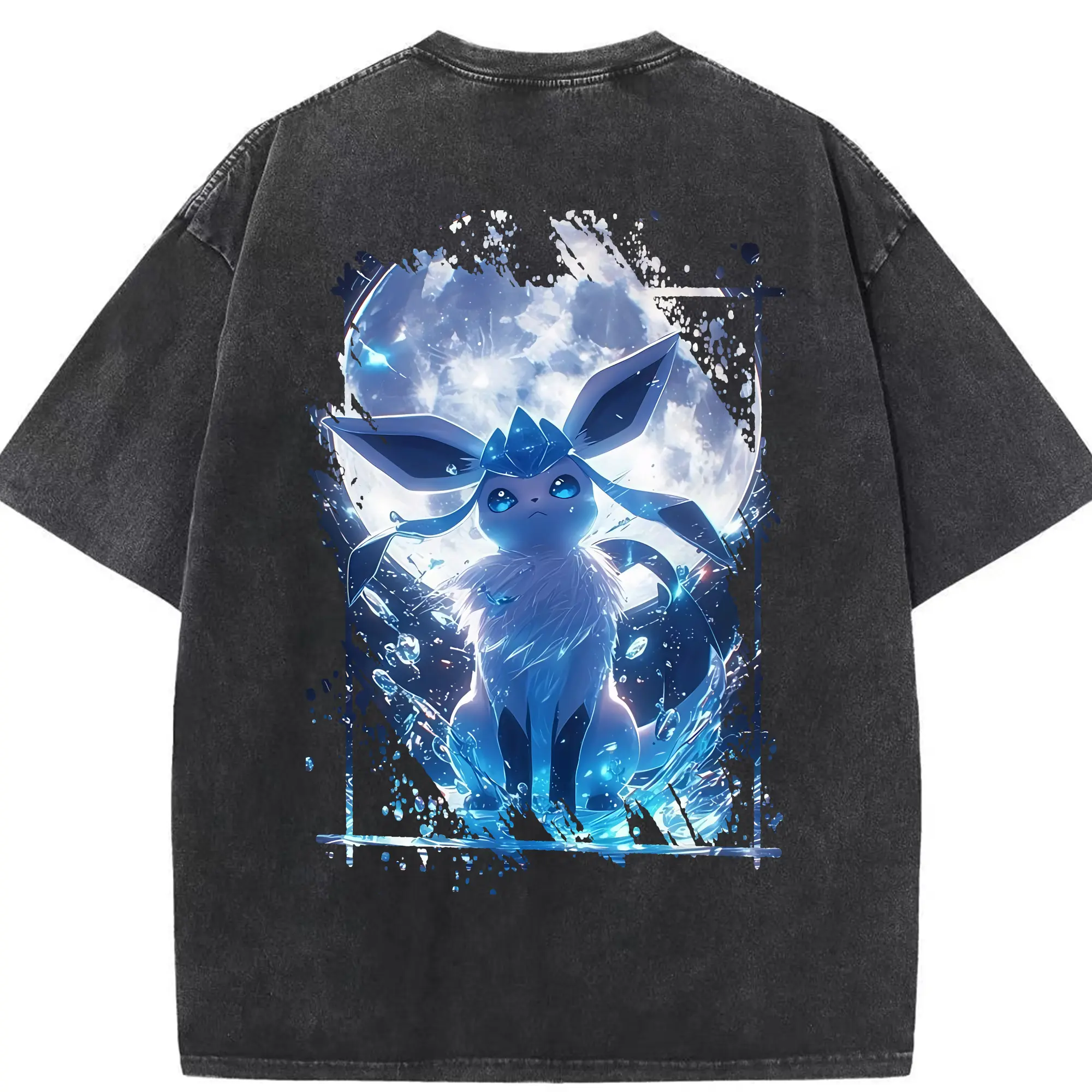 ポケモン グッズ,イーブイ - 綿100％ ヴィンテージ風 半袖Tシャツ ・ 背面プリント ・ 柔らか肌触り ・ 通気性 快適 ・ スポーツ カジュアル 外出用