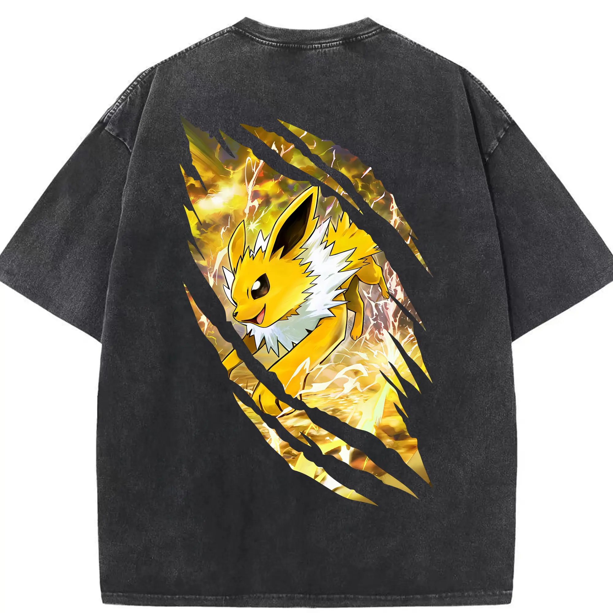 ポケモン グッズ,イーブイ - 綿100％ ヴィンテージ風 半袖Tシャツ ・ 背面プリント ・ 柔らか肌触り ・ 通気性 快適 ・ スポーツ カジュアル 外出用